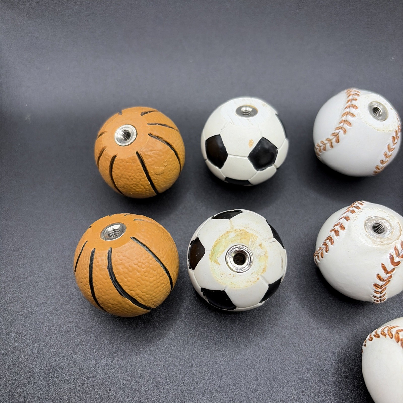 Vintage MultiSports Balls Dresser Handles Drawer Pulls. Set Of 10