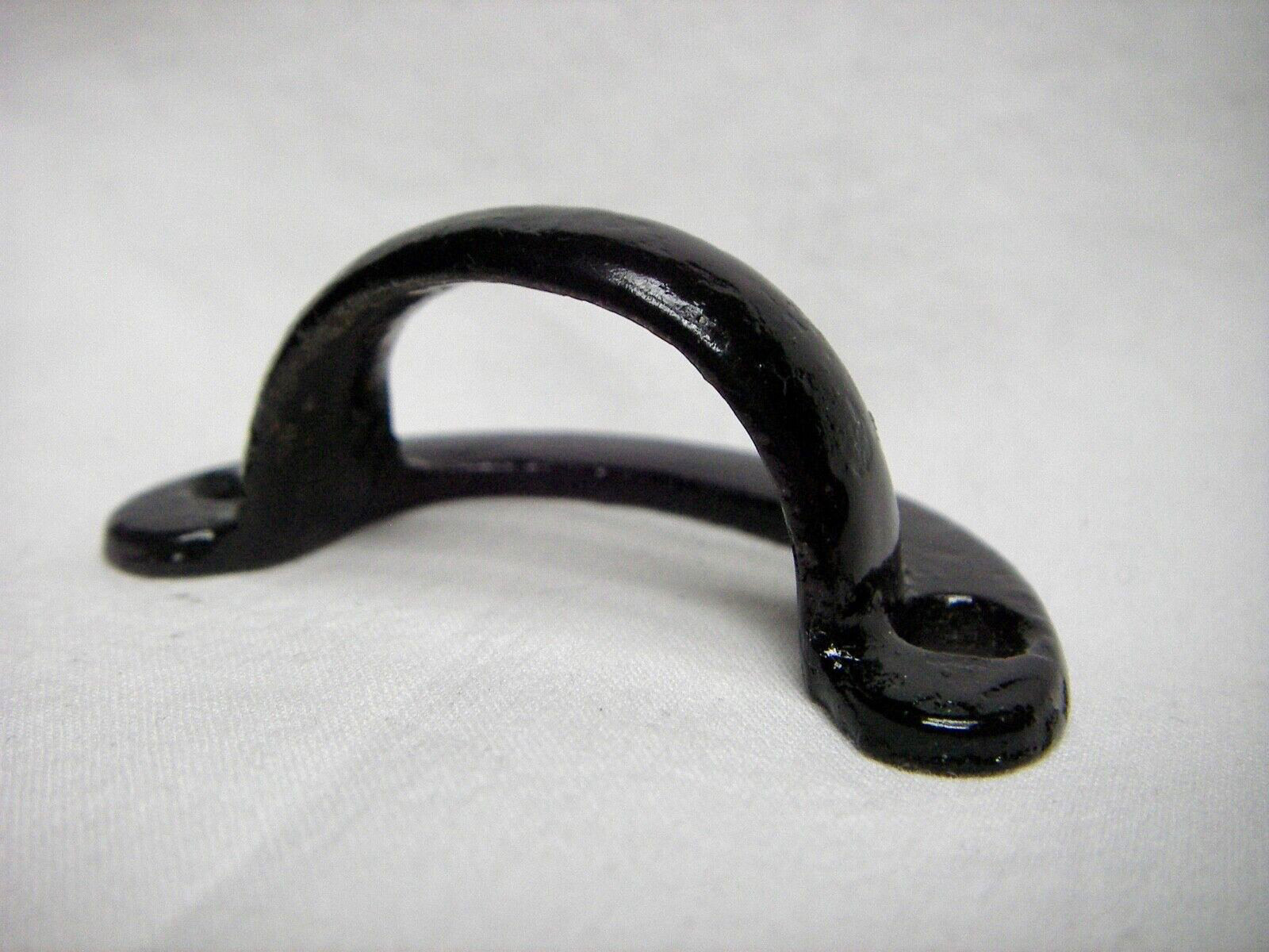 Vintage Cast Iron 2″ W Gloss Black Finger Drawer Pull