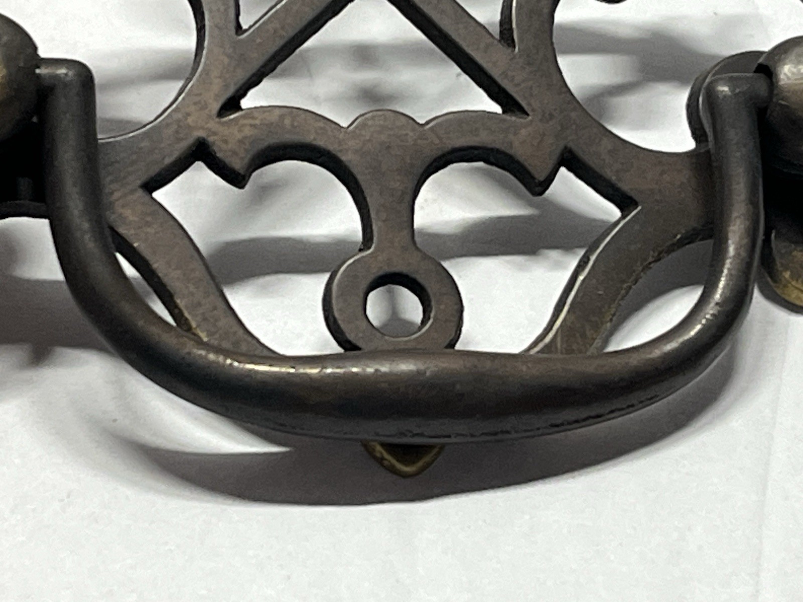 Vintage Lot (4) NOS Decorative Antique Brass Batwing Drop Bail Pulls
