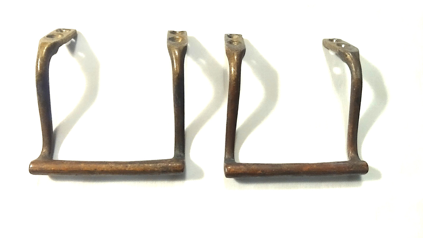 Pair of Vintage Brass Hand Forged Square Handles. 2 1/2″ Unknown Origin.