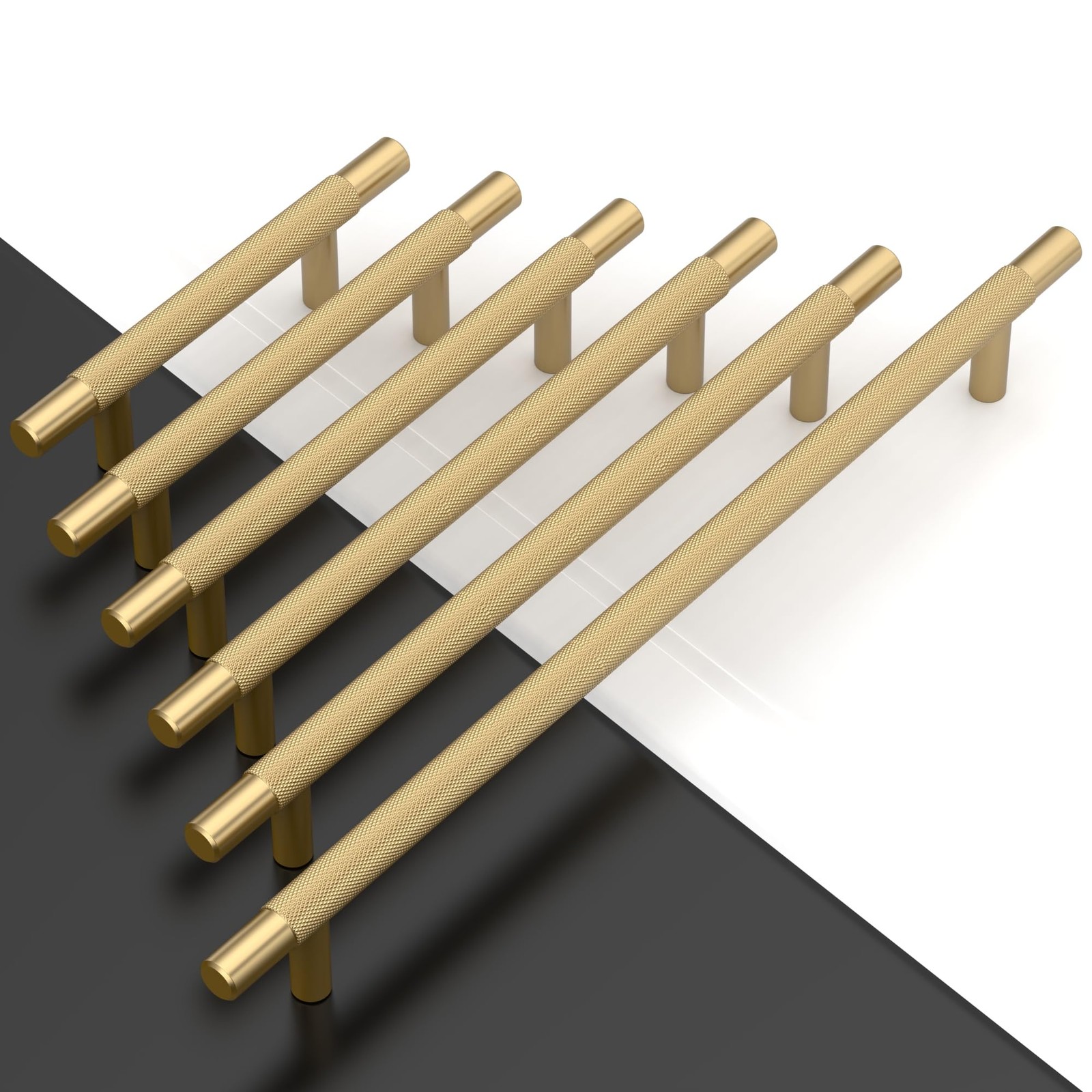 Coinkoly 10 Pack 7-1/2192Mm Champagne Bronze Cabinet Pulls Knurled Kitchen
