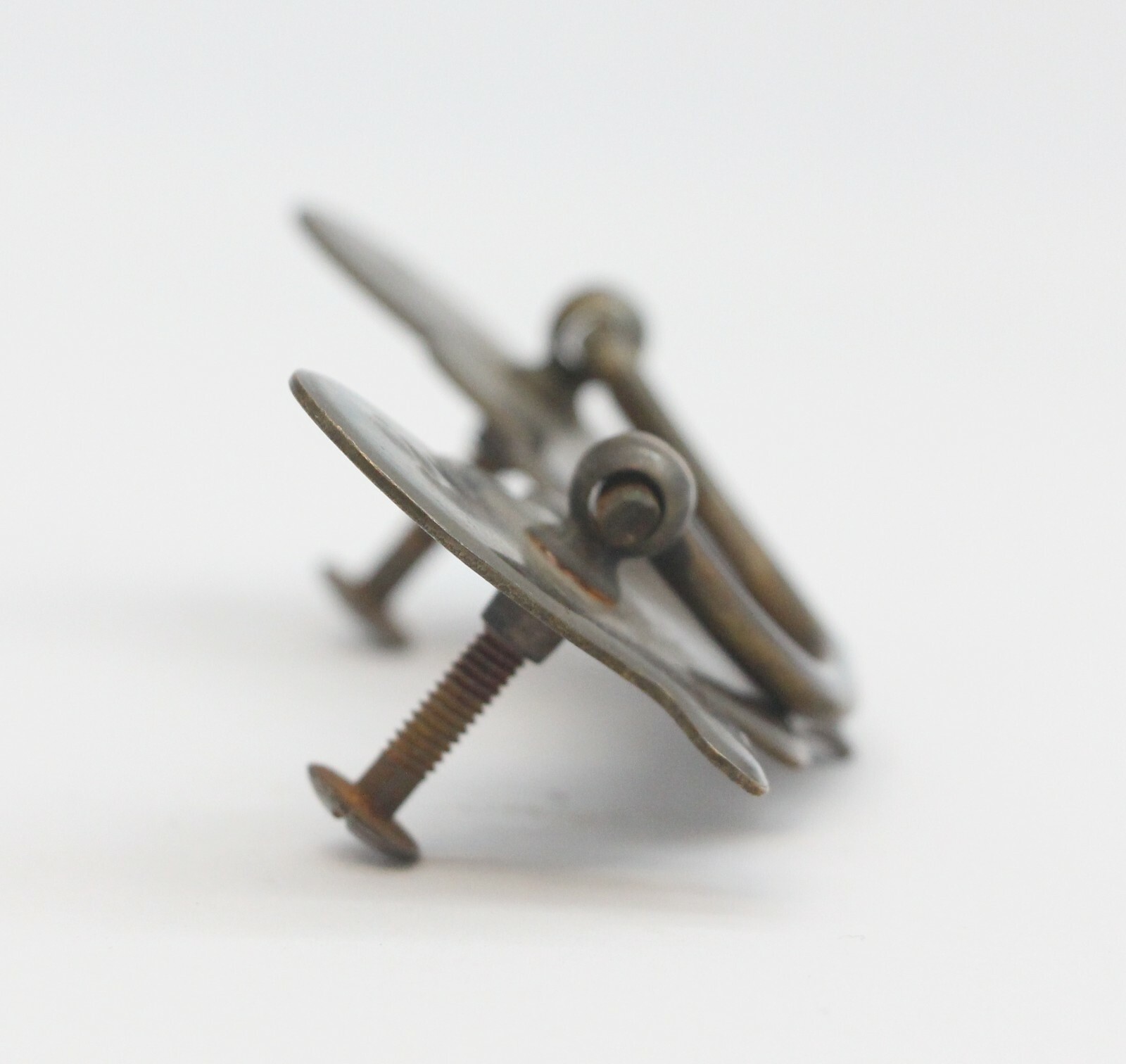 Vintage 4.125 in. Brass Plated Steel Traditional Bail Drawer Pull