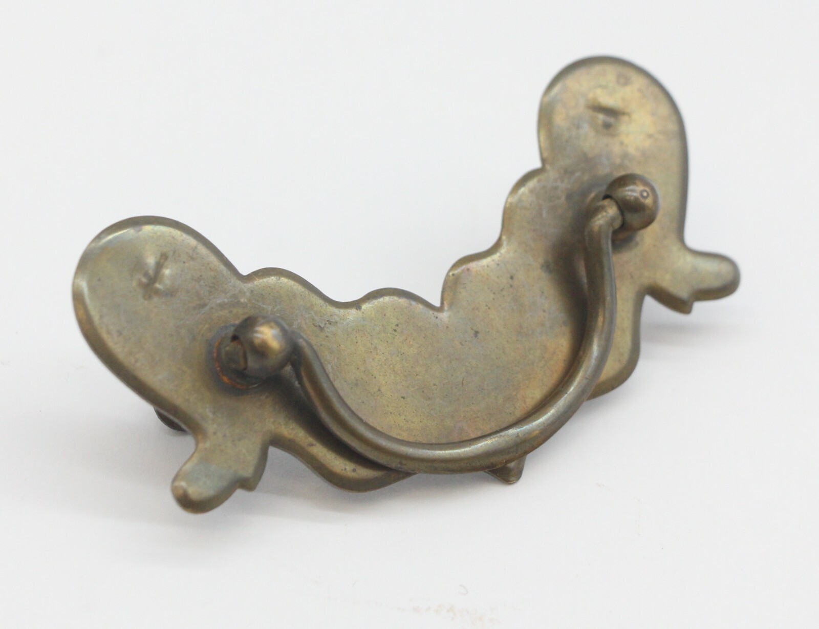 Vintage 4.125 in. Brass Plated Steel Traditional Bail Drawer Pull