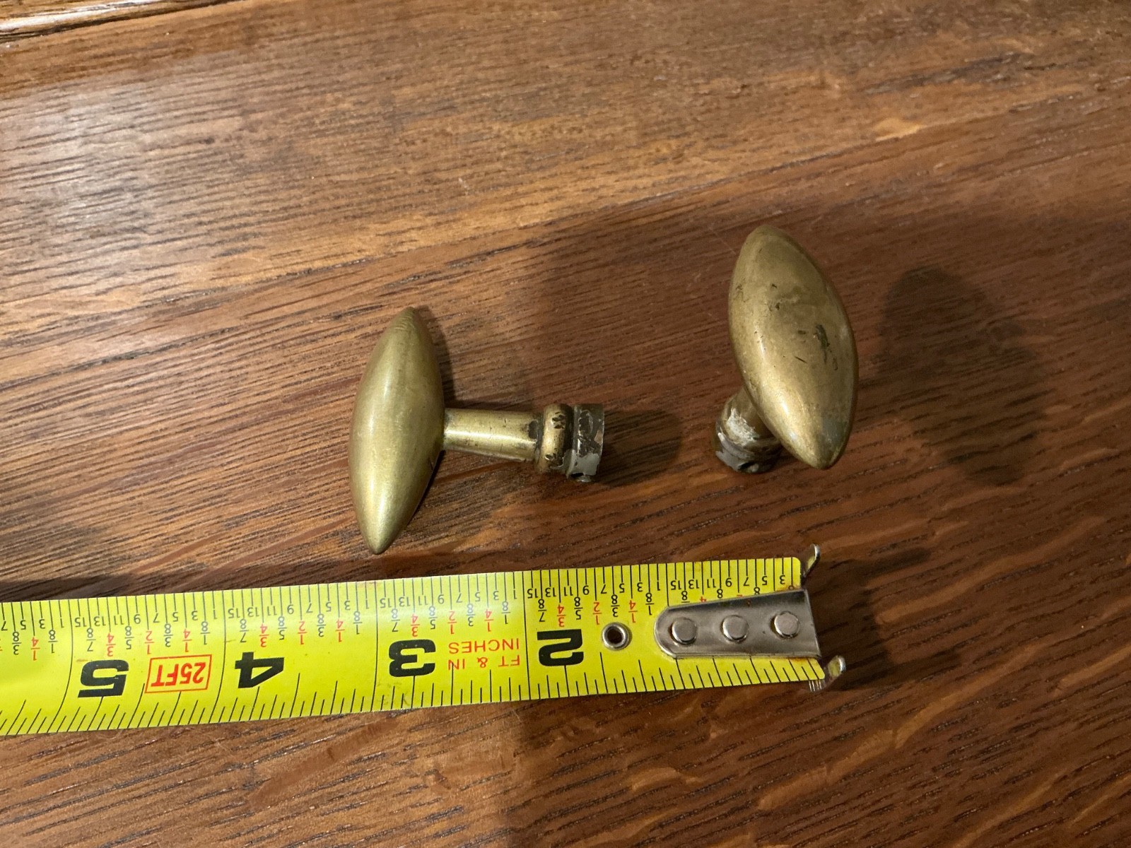 Pair Of Vintage Brass Cabinet Knobs From France, Heavy (CK-100)