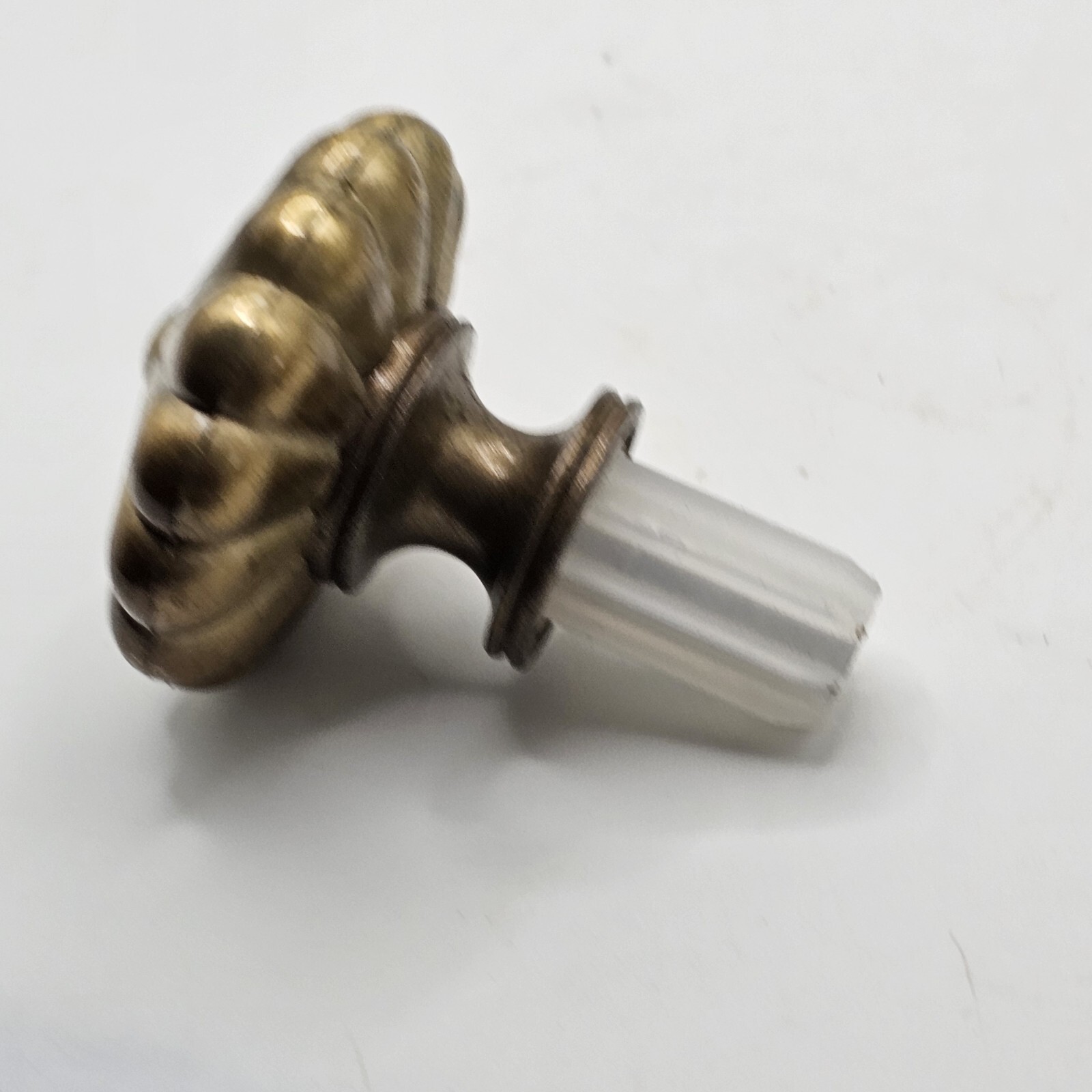 Brass Round Scalloped Door Vintage Dresser Drawer Cabinet Knob Floral