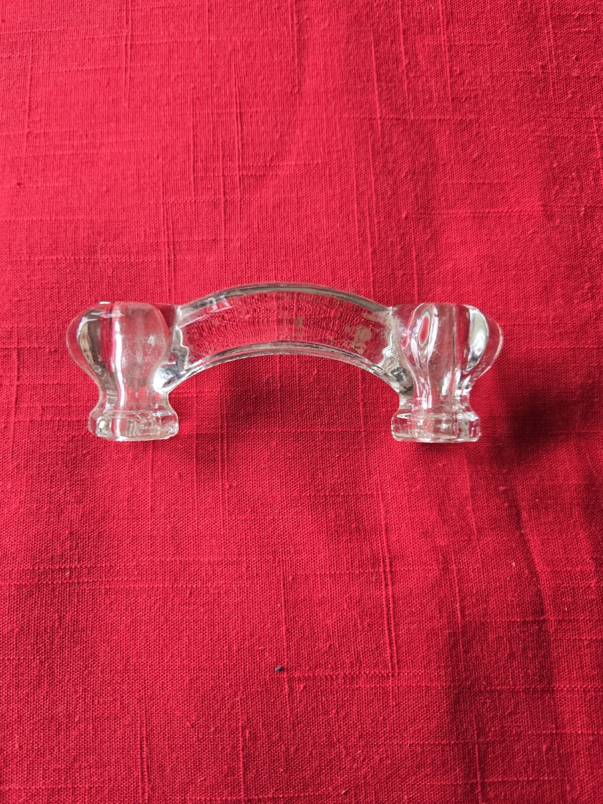 1 Vtg. CLEAR GLASS 4 1/4″ HANDLE With 3” Hole Spread Cabinet Drawer Pulls Knobs