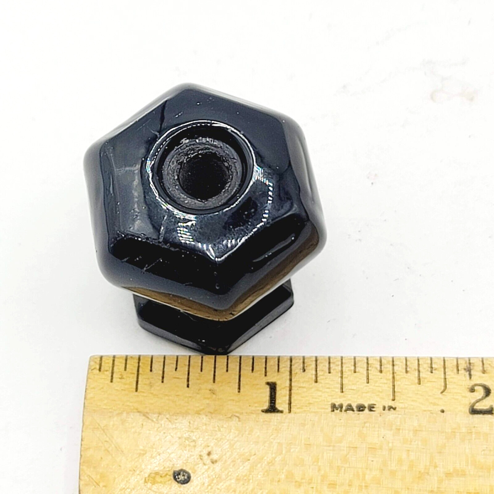 Vintage Black Glass Drawer Pulls SINGLE Reclaimed Salvaged Hardware