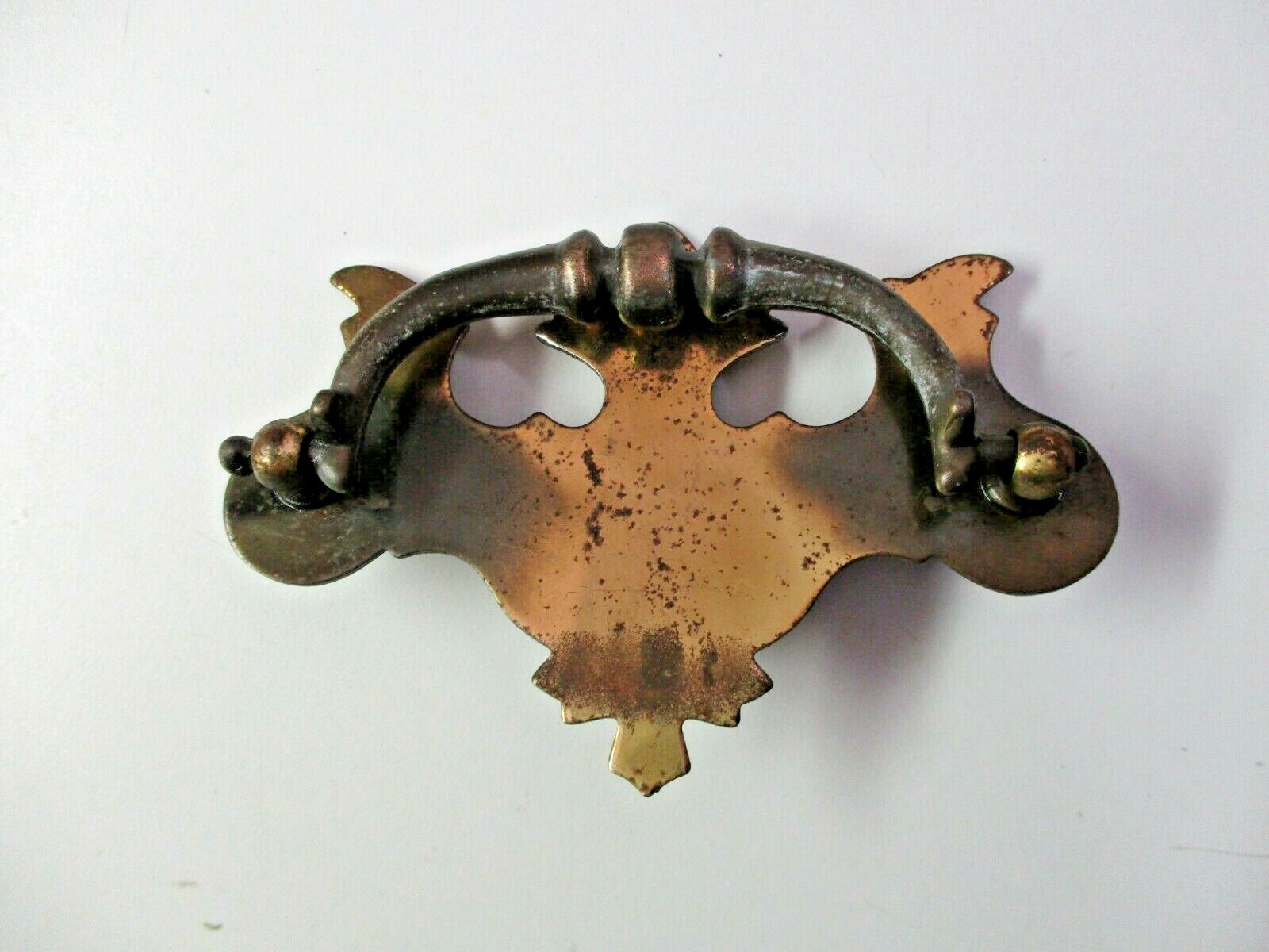 Drop Bail Pull Handle 1930s Antique English Brass 3″ Centers Chippendale 1 Vtg
