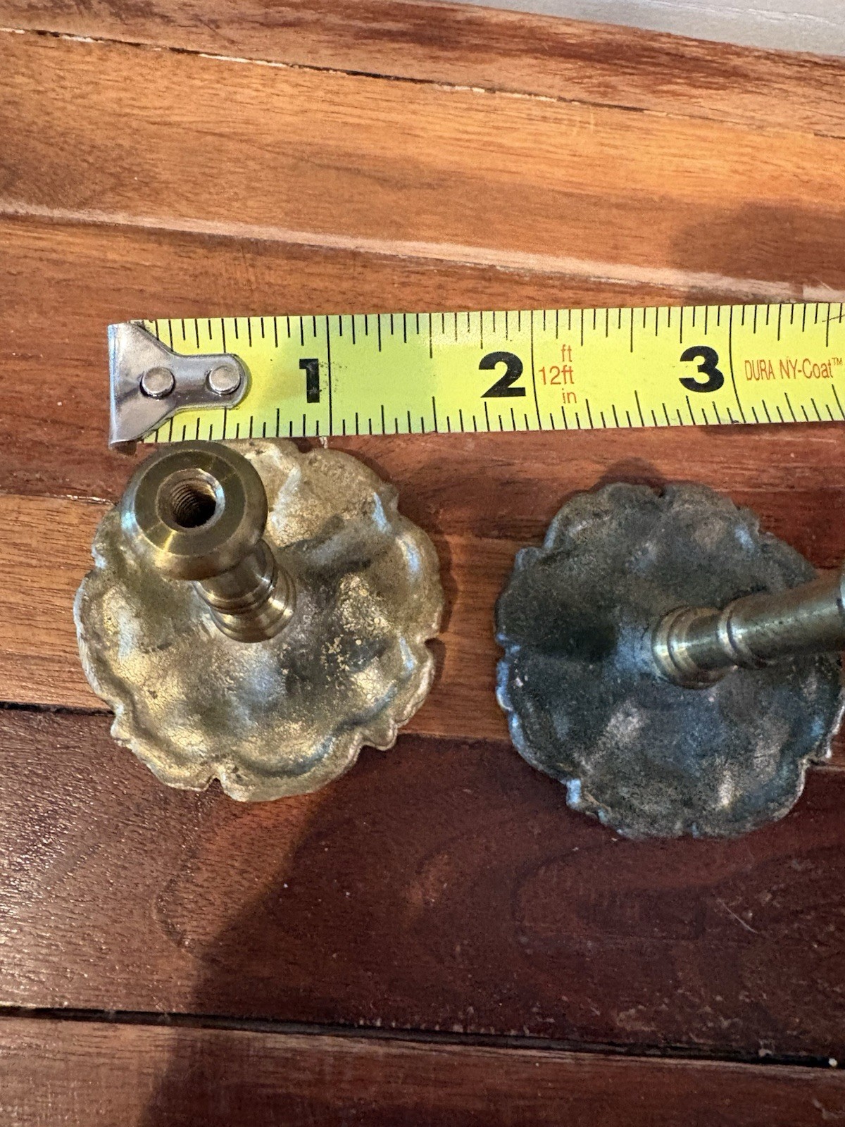Antique Solid Brass Round Ornate Floral Drawer Cabinet Dresser Knobs/Curtain Tie
