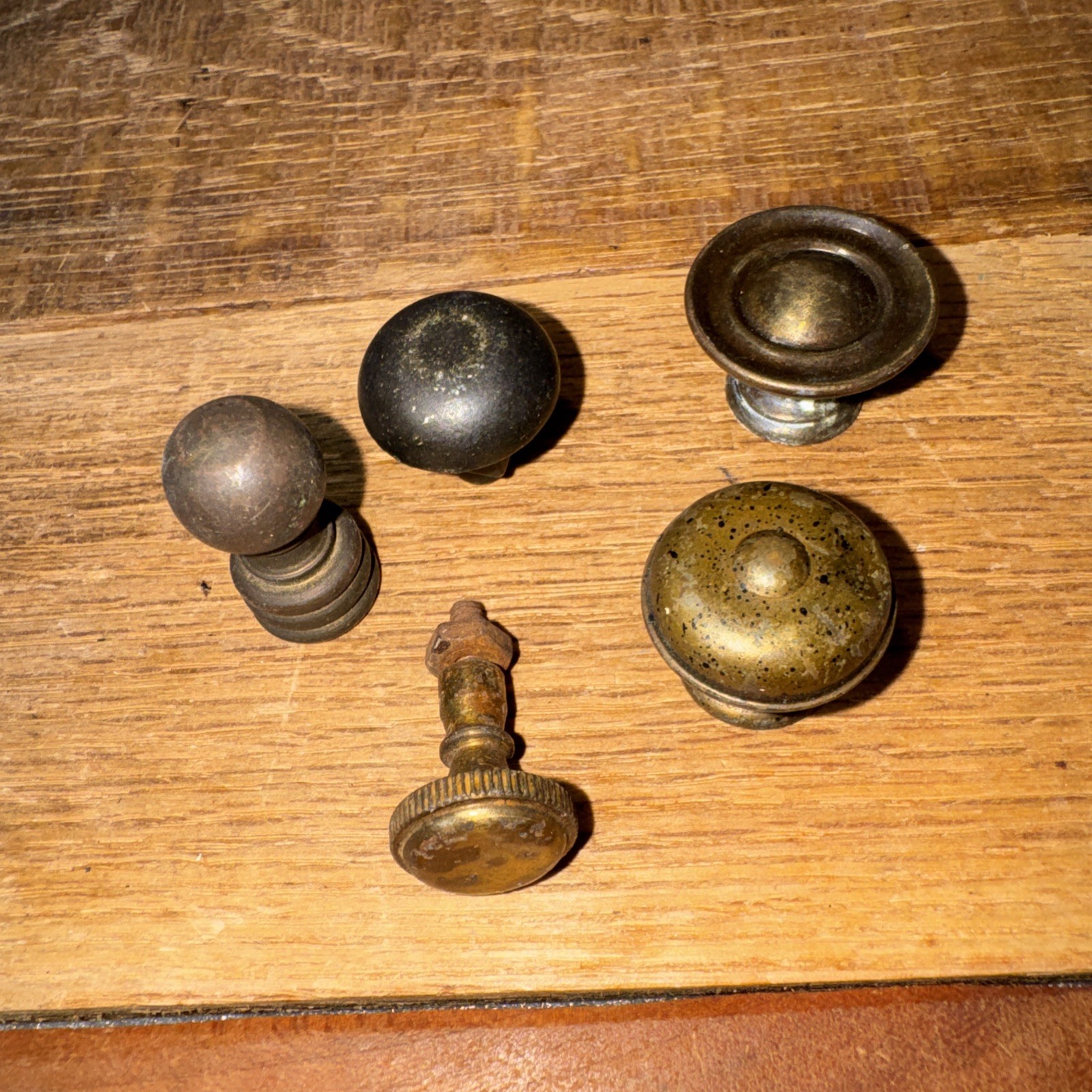 Lot of 43 Mixed Vintage Cabinet Dresser Knob Pulls Handles Porcelain Glass Brass