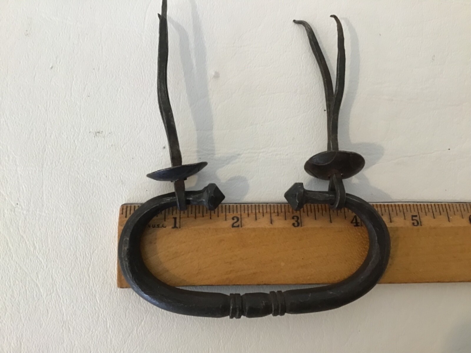 Primitive Forged Metal Drawer Pulls Iron or Steel? Wire Mount