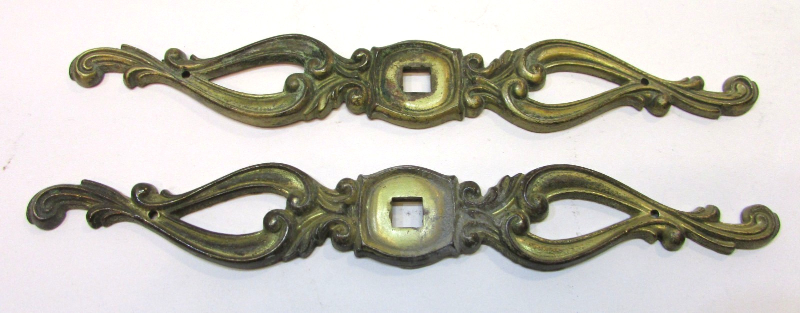 Pair 6.5″ Stamped Brass Backplates only for Cabinet Furniture Door Drawer Pulls