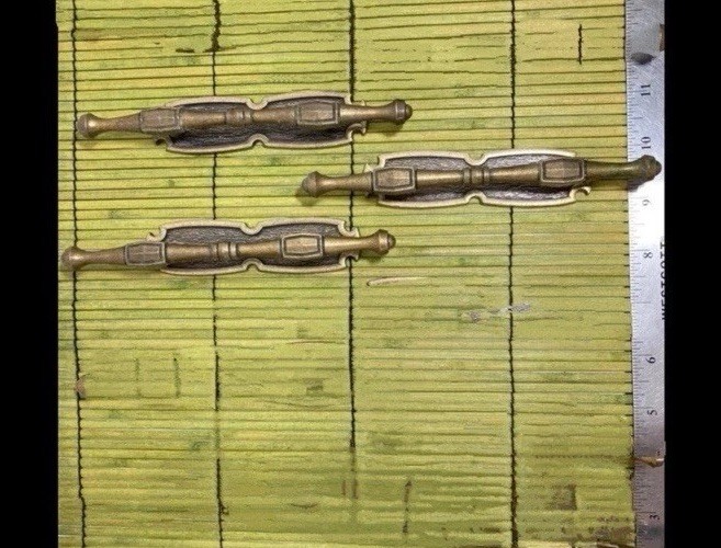 3x Drawer Pull Handle & Back Plate Hyer Colonial Antiqued Brass Color 6.5″ NEW