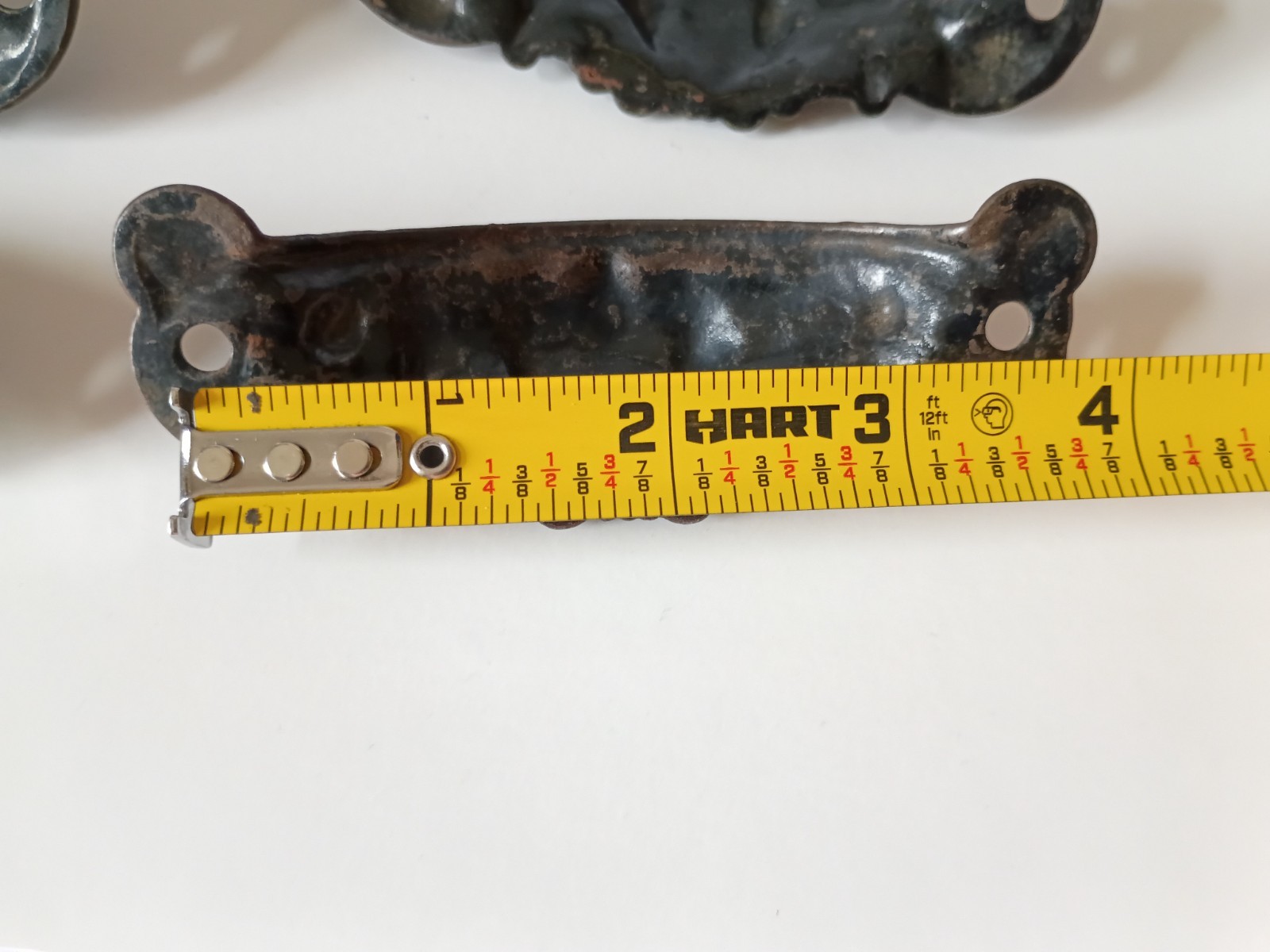 Vintage Cast Iron Bin Drawer Pulls Lyre Set of 4 Cabinet Handles 3-1/2″ CTC