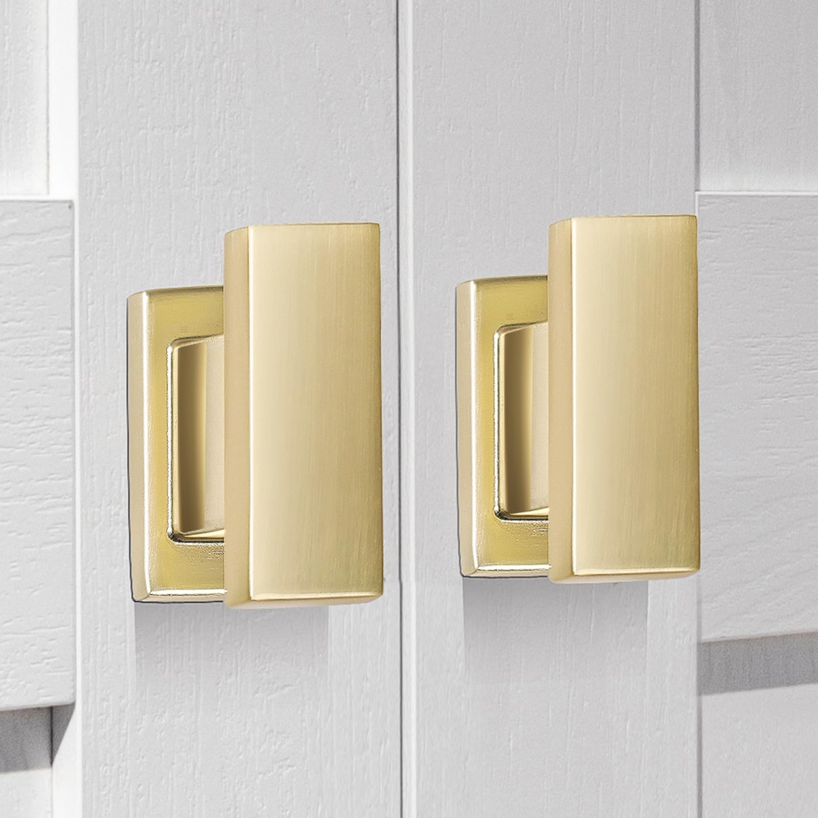 VEHCIL 10 Pack Square Brushed Gold Cabinet Knobs,Single Hole Cabinet Handles …