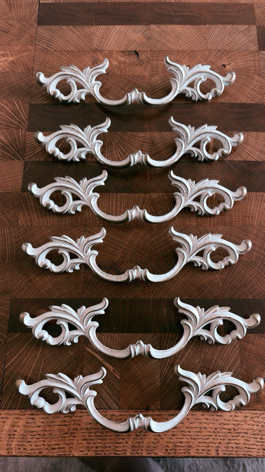 Vintage Keeler Brass Co French Provincial Drawer Pull 8” C-3”5/8 Lot Of 6
