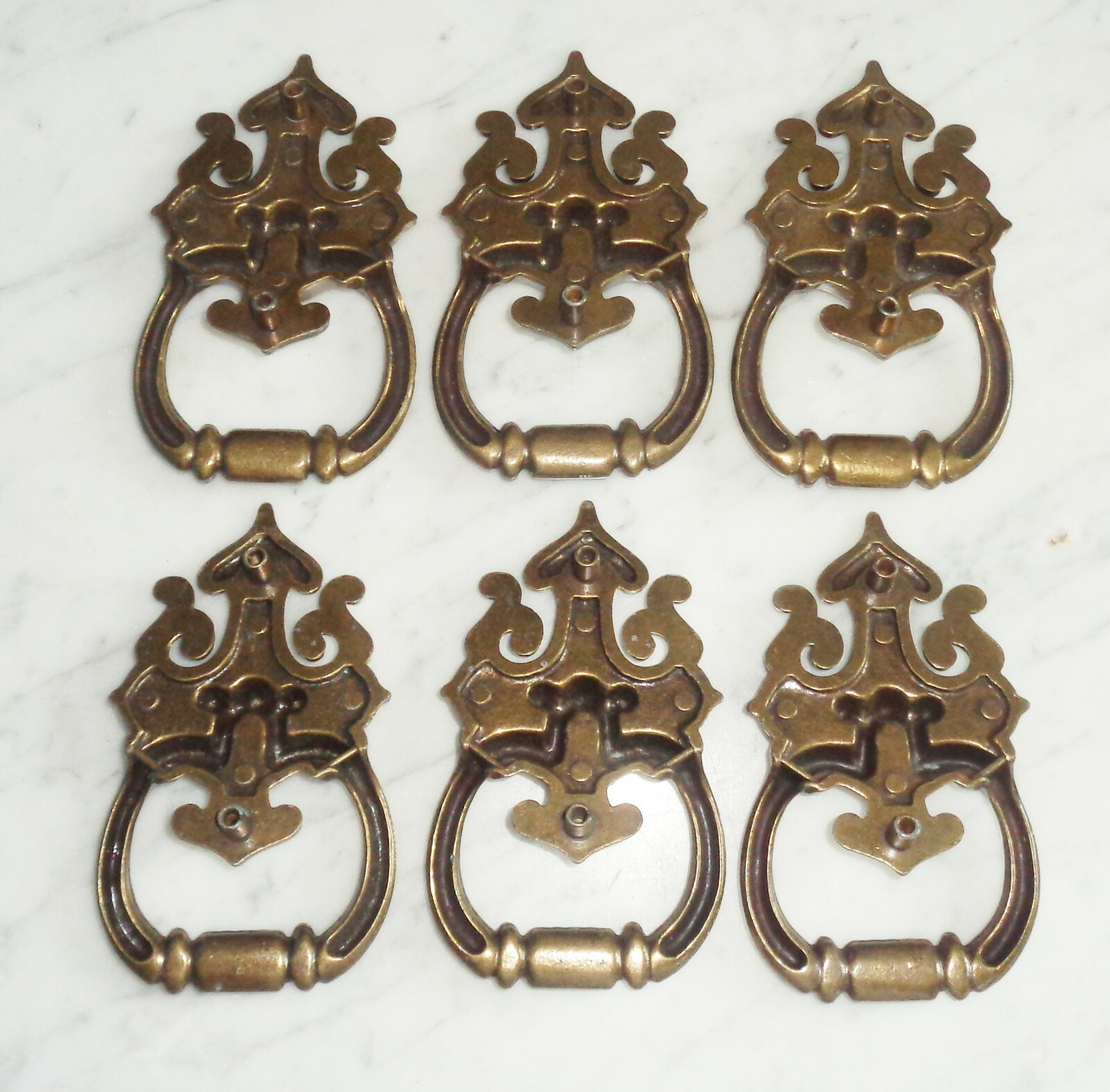 National Lock Co Spade Tip Colonial Drop Ring Bail Drawer Pulls 4 5/8 Set of 20