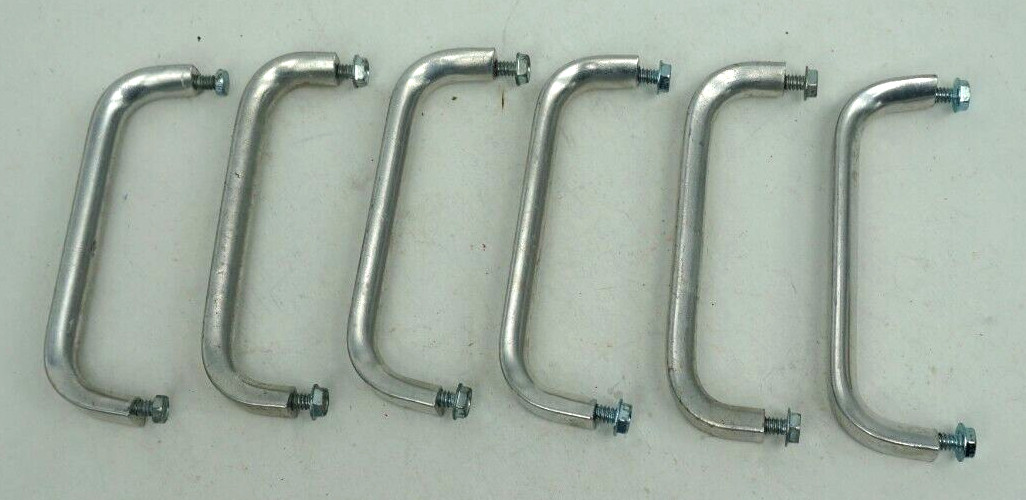Reclaimed Vintage Brushed Aluminum Metal Drawer or Cabinet Pulls 6pcs