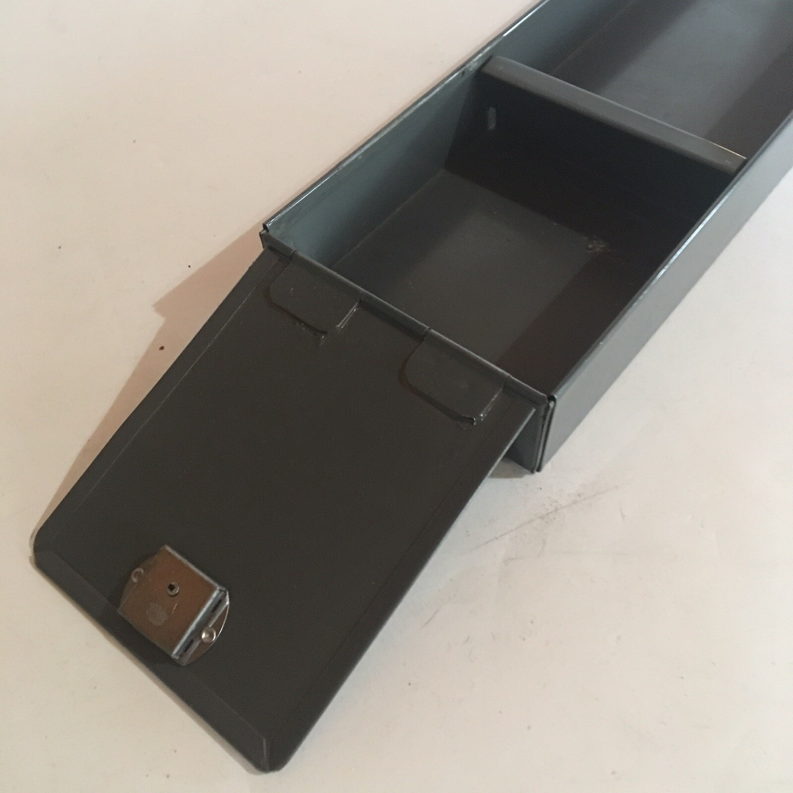Vintage Mid Century Office Steel Metal Drawer small lock compartment (no key)