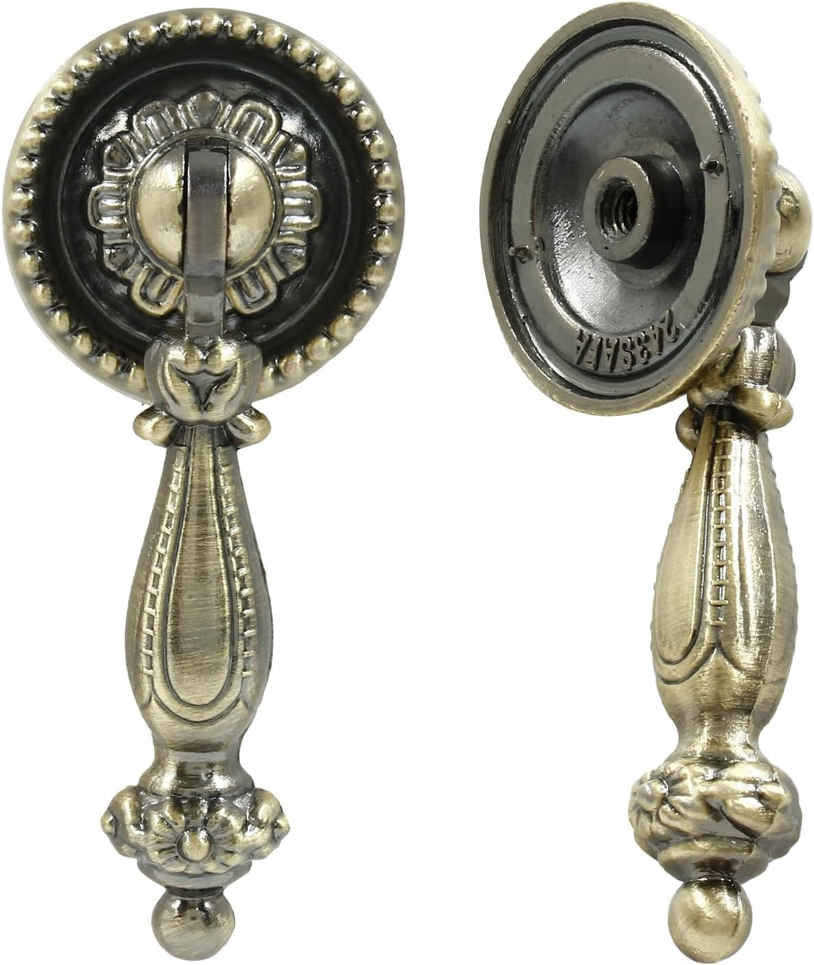 2Pcs Bronze Metal Tear Drop Knobs Drawer Pulls Antique Decorative Furniture Drop