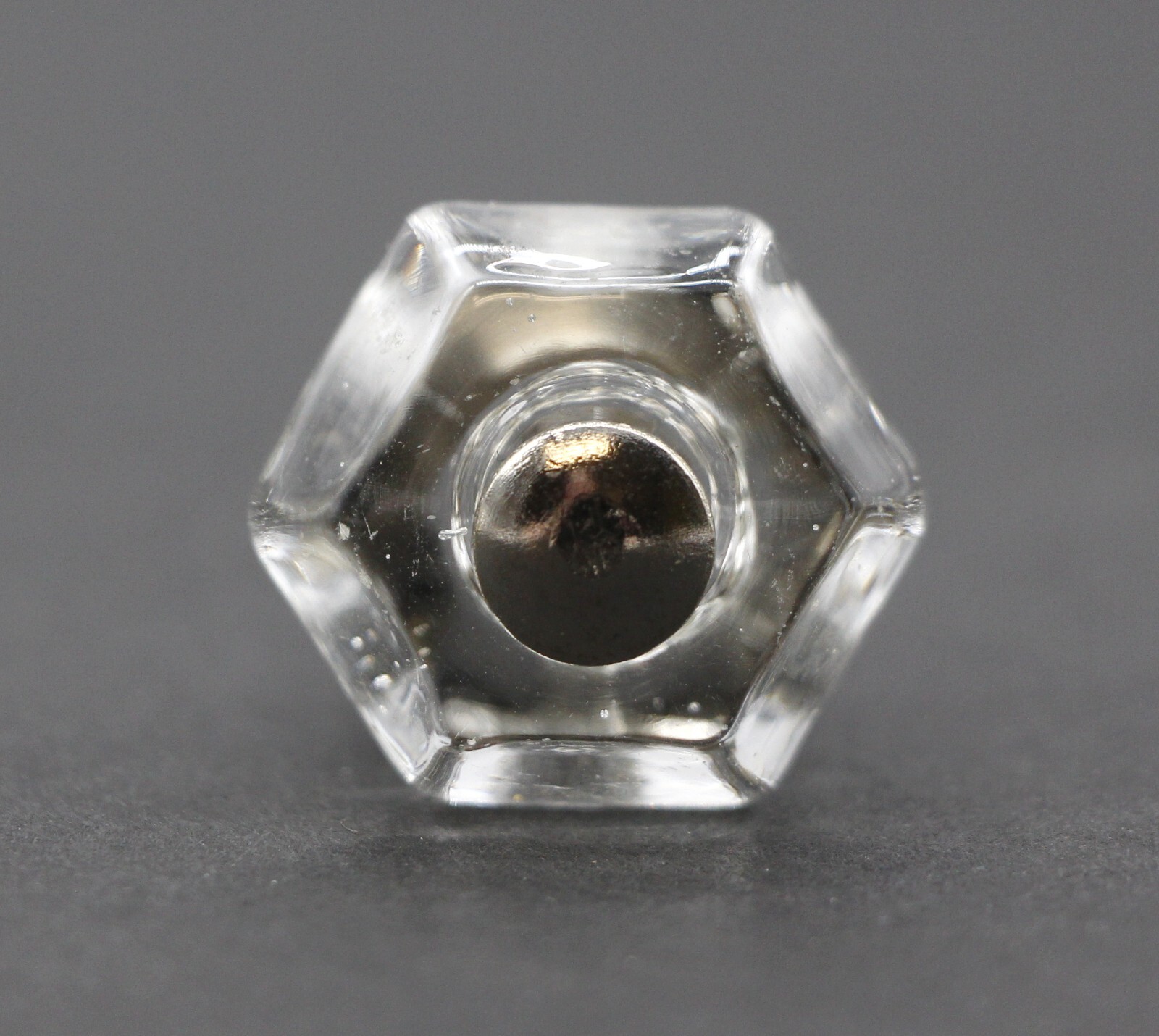 Vintage Hexagon 0.875 in. Clear Glass Drawer Cabinet Knob
