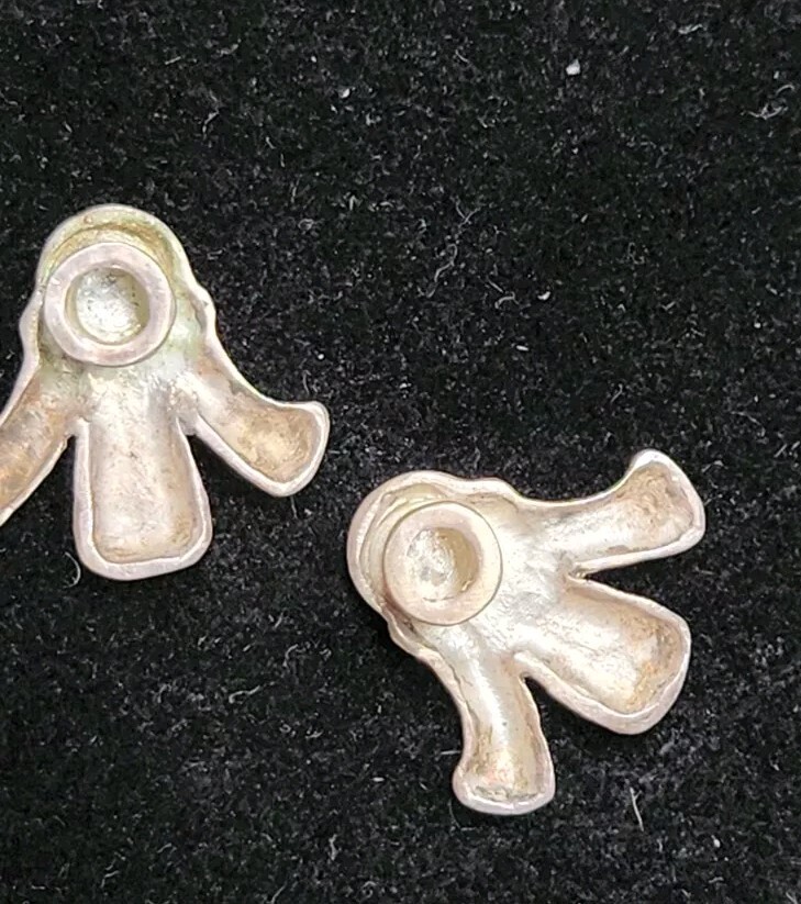 Pair Antique Sterling Silver Art Deco Floral Pulls – Fleur-de-lis Finials 5.93g