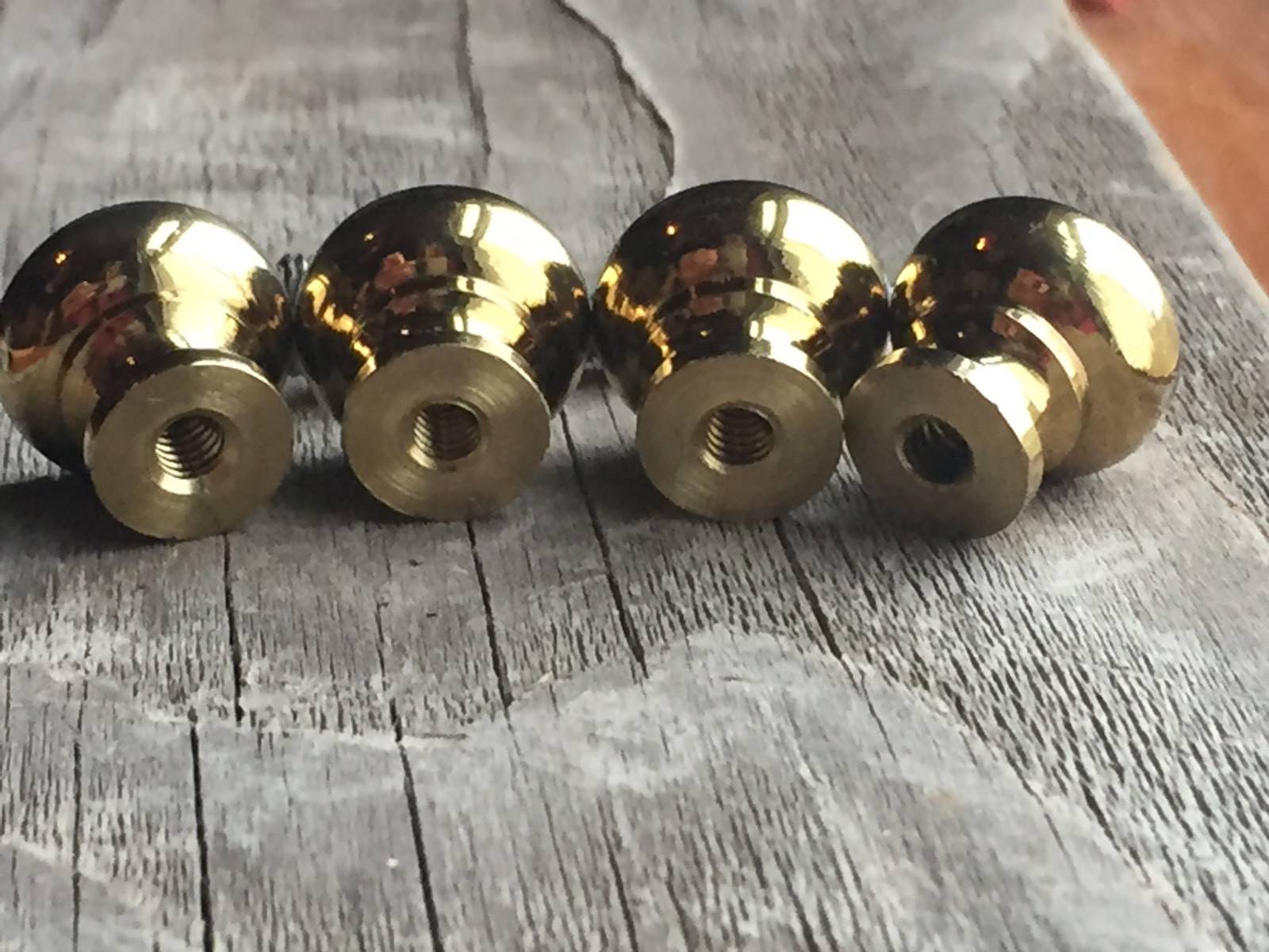 Lot 4 Small 5/8″ Brass Round Knob Pull Handle Barrister Cabinet Book Case Drawer