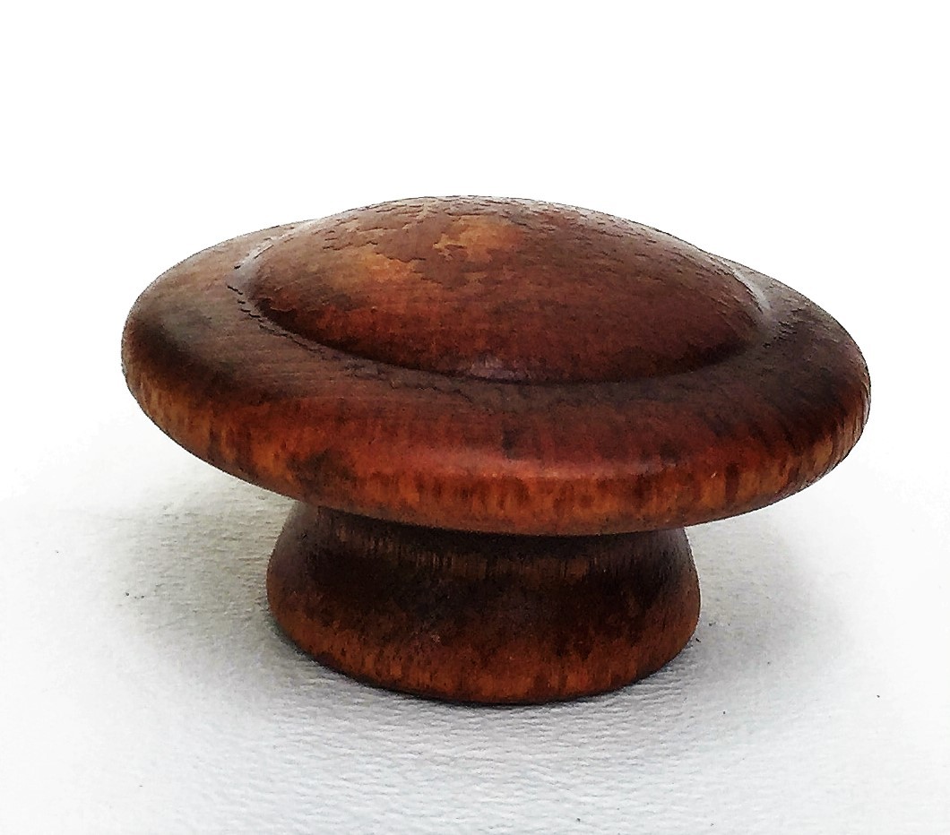 RESTORED Mushroom Maple Cabinet Knob Wood Antique Hardware Colonial Drawer Pull