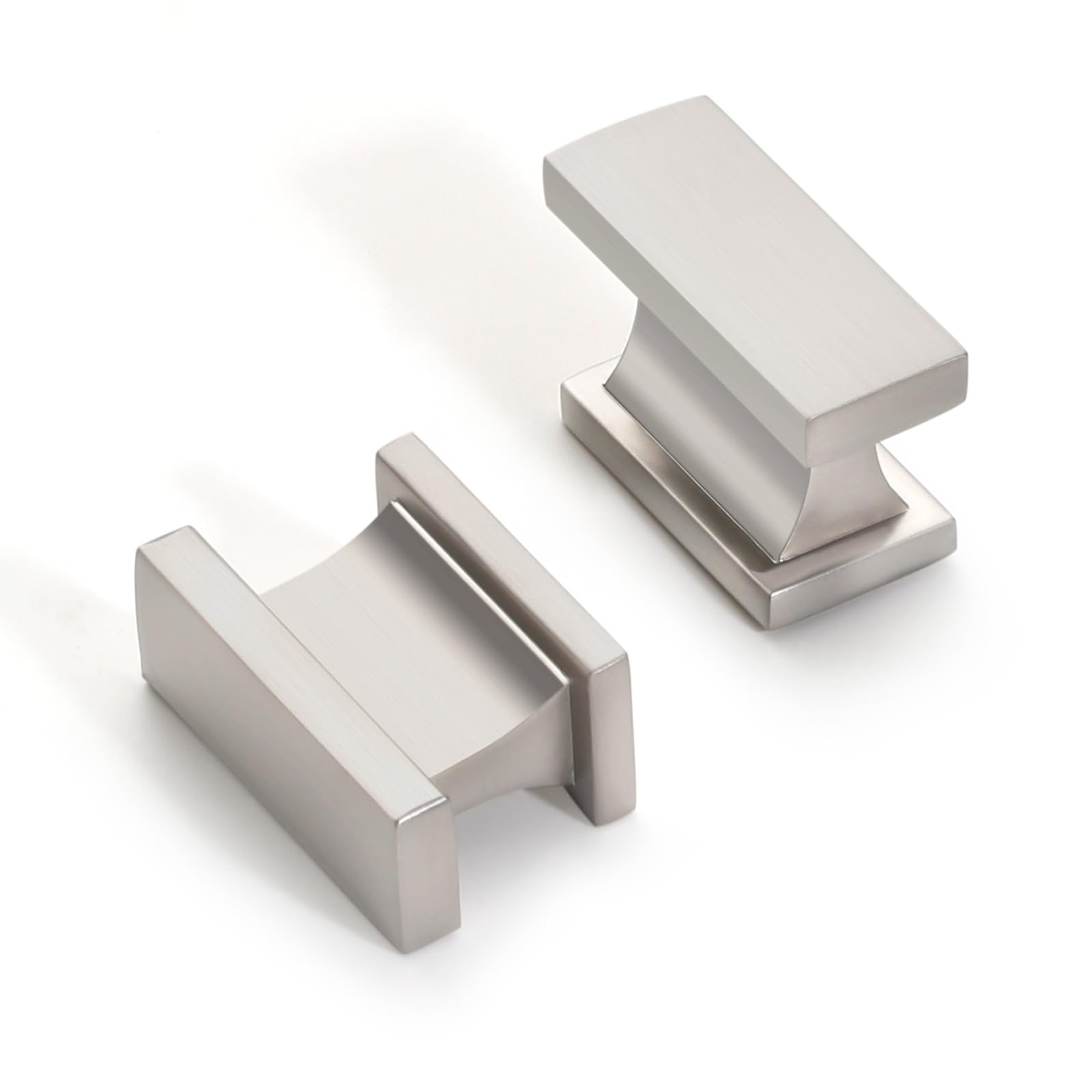 Matt Brushed Nickel Cabinet Knobs,10 Pack 1.49Inch(38mm) Single Hole Rectangl…