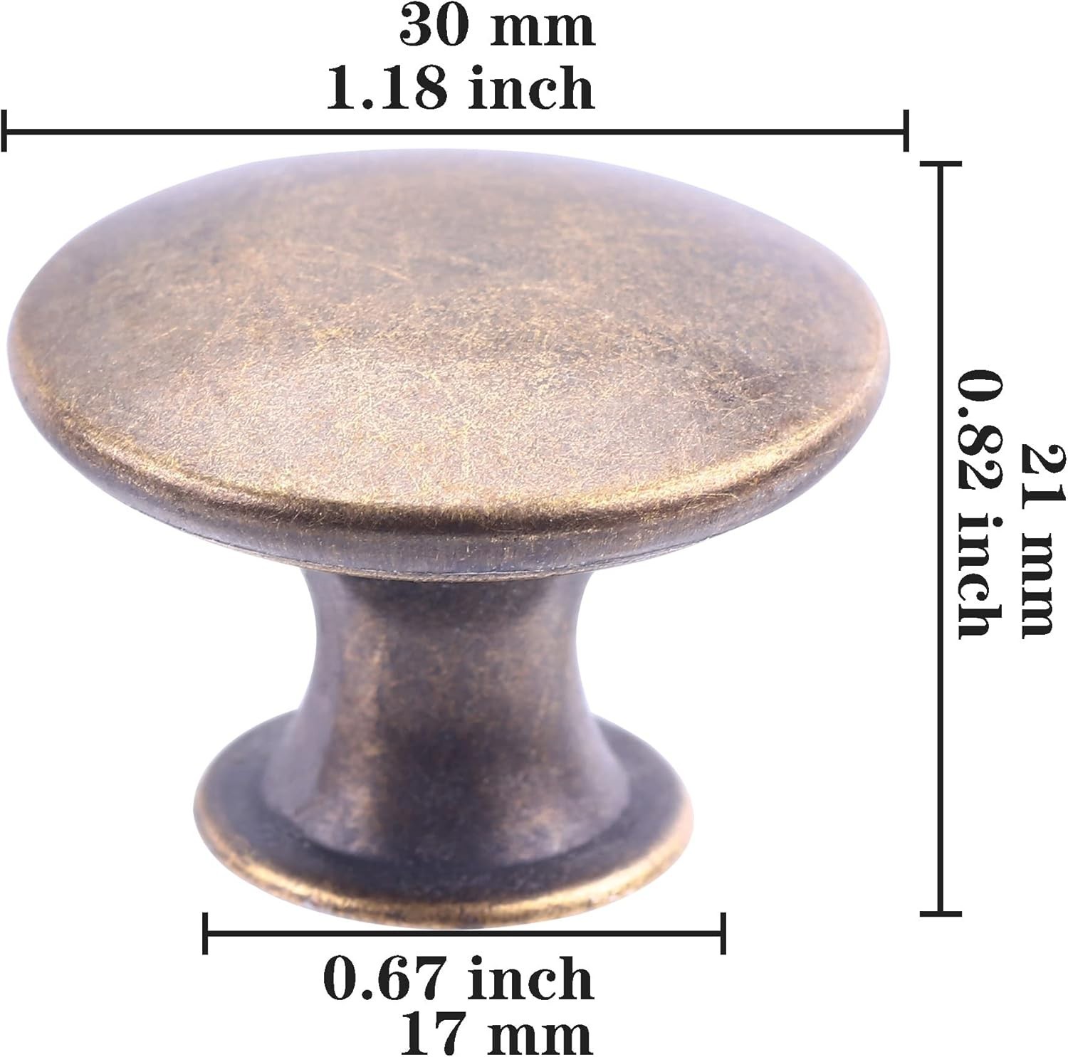 Classic 6 Pack Antique Brass Drawer Pulls – Easy Install Knobs with Screws
