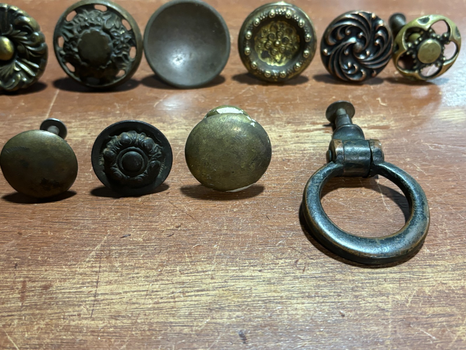 Lot of 13 Mixed Vintage Drawer/Cabinet Pulls Various Sizes