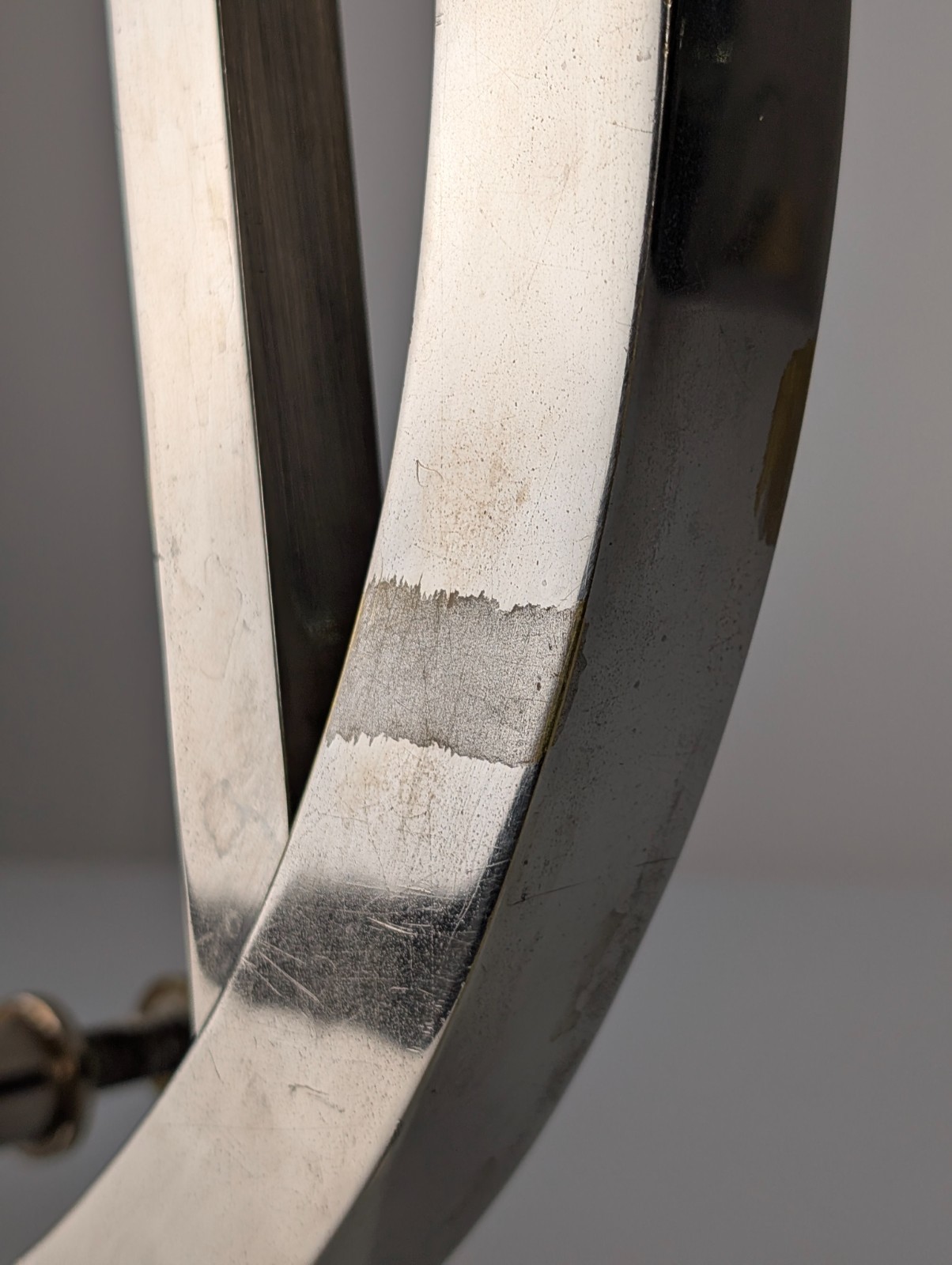 Pair of 1920s Chrome Metal Geometric Art Deco Handles