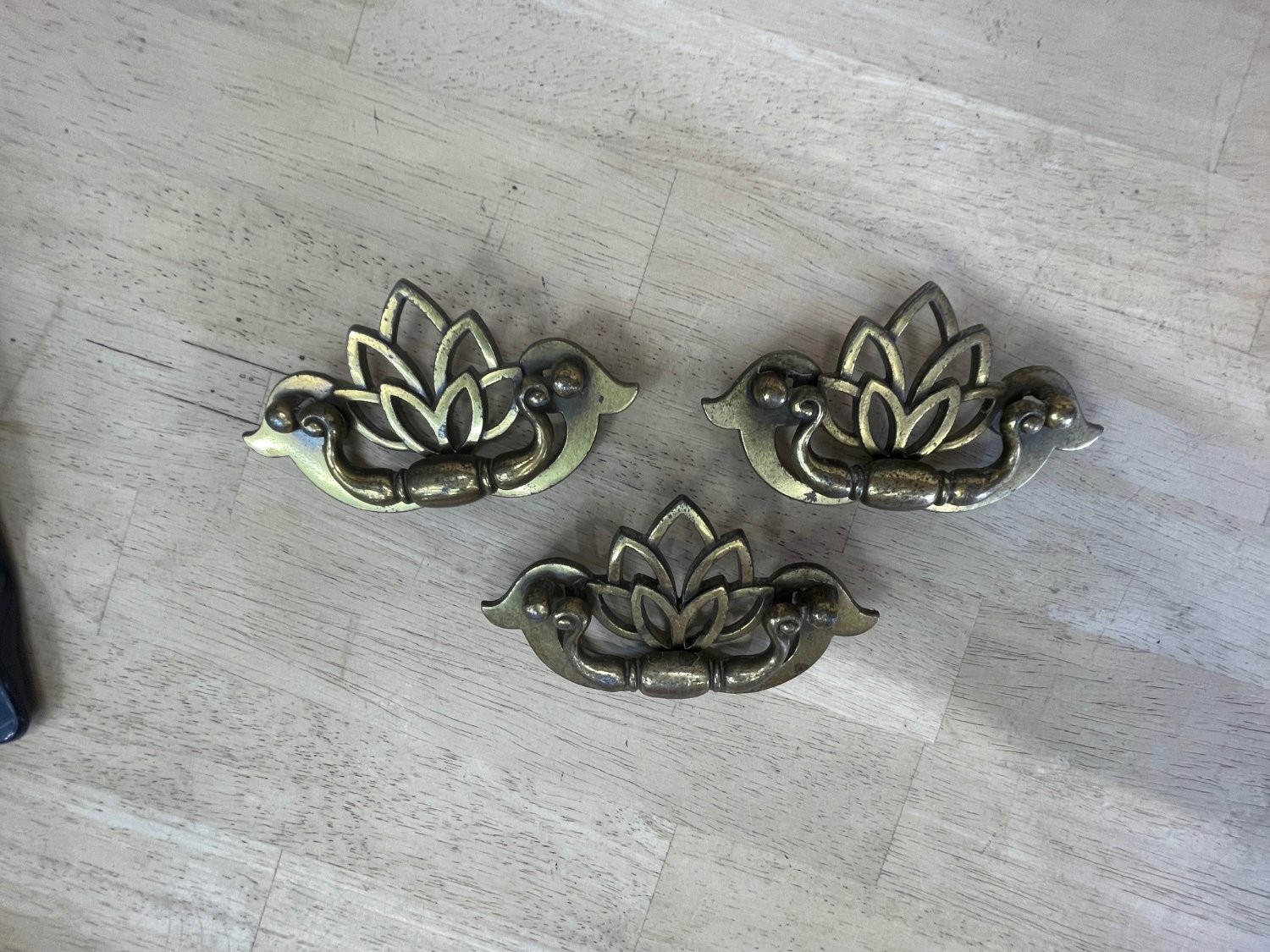 Keeler Brass Company N-1879 Drawer Pull 3 in Center Gold (3x)