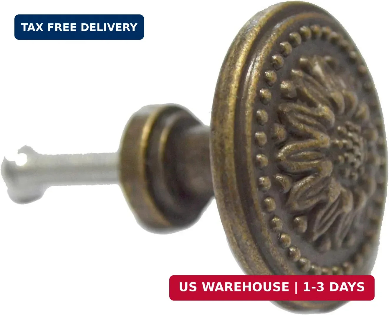 8 Pcs Round Bronze Knobs Antique Drawer Handles Vintage Decorative Floral Pulls