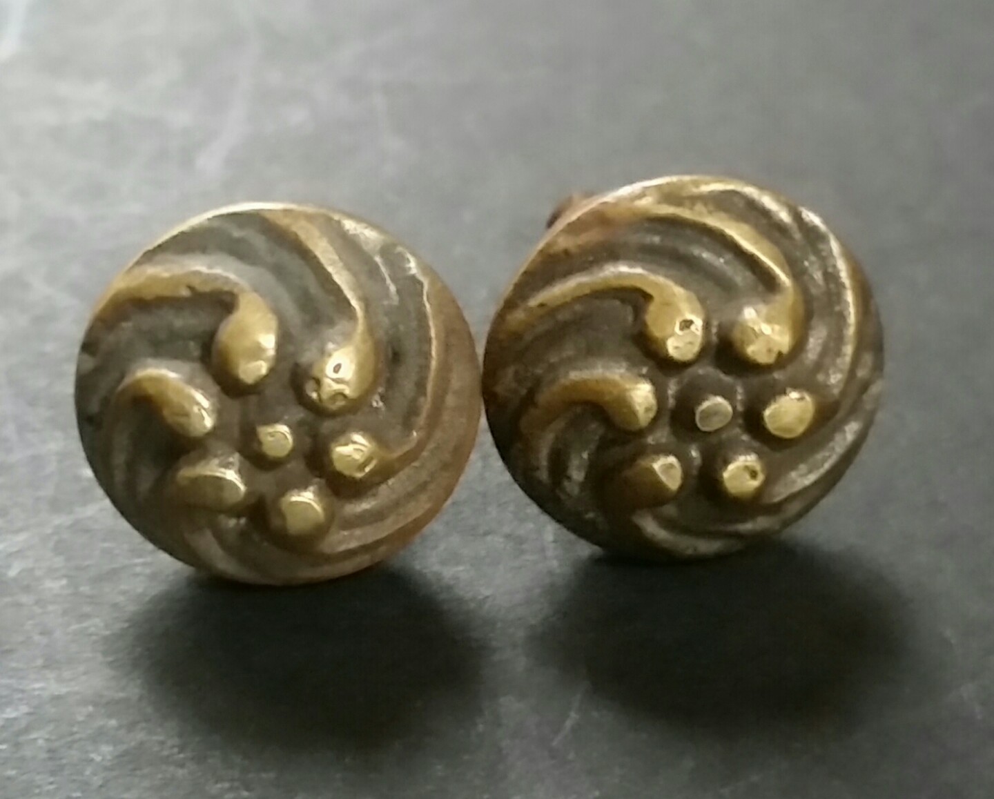 4 Sm solid Brass Floral ornate Stacking Barrister Bookcase 5/8″ Knobs Pulls #K14