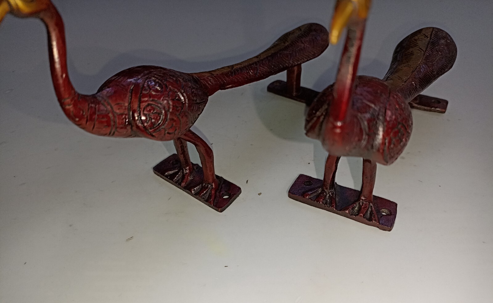 Congo Bird Design Door Handle Pair Brass Peacock Door Pull Office Door Dec GTX