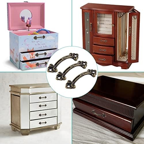 20pcs Vintage Mini Pulls Bronze Drawer Pull Zinc Alloy | Antique Style, Decorati