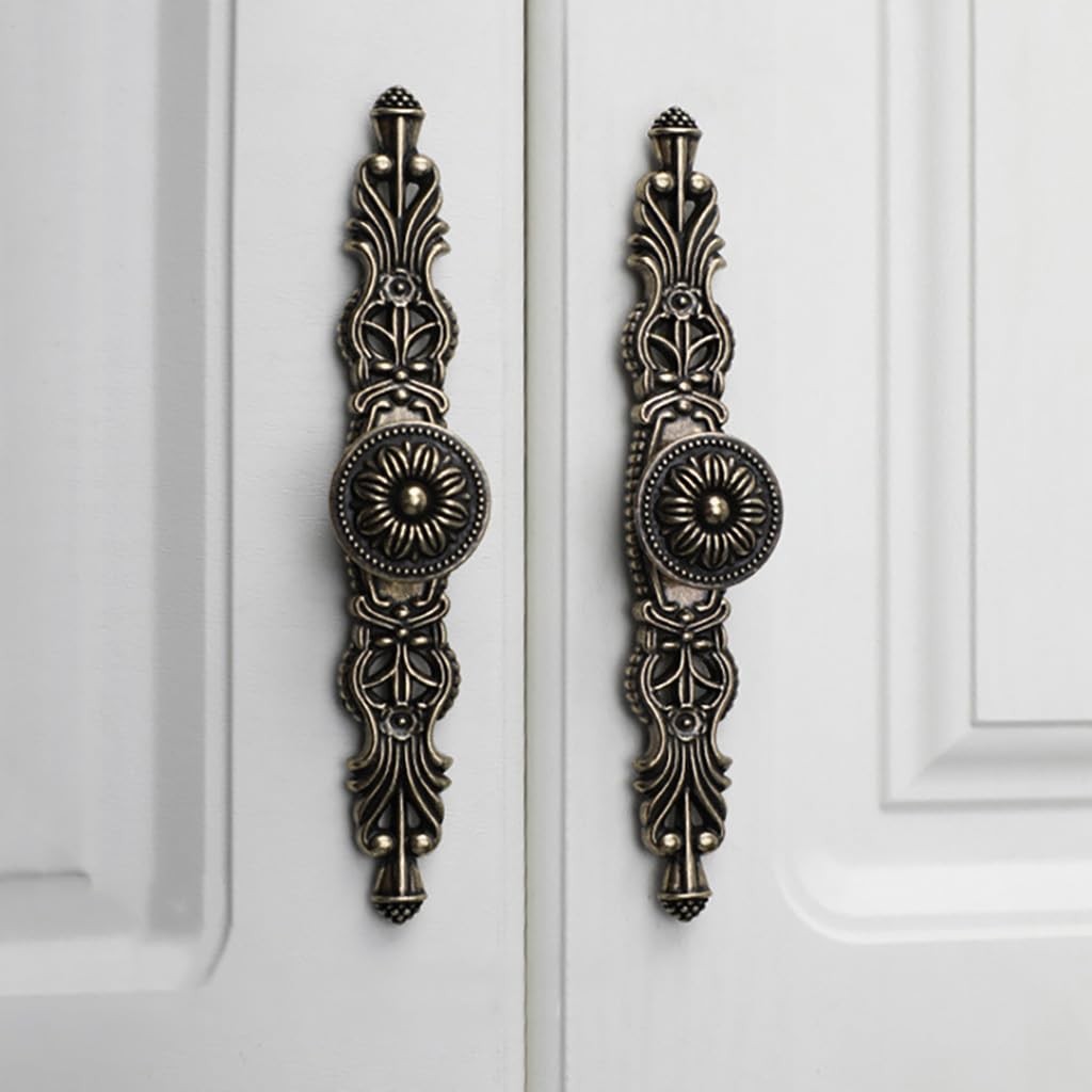 Antique Bronze Cabinet Pulls 6.5″ Zinc Alloy Handles Vintage Cabinet Hardware