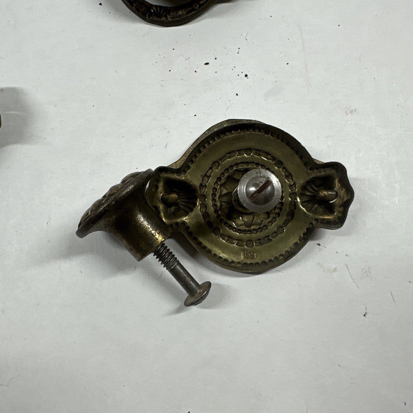 Vintage Metal Drawer Pull Drop Handle Set Of 8