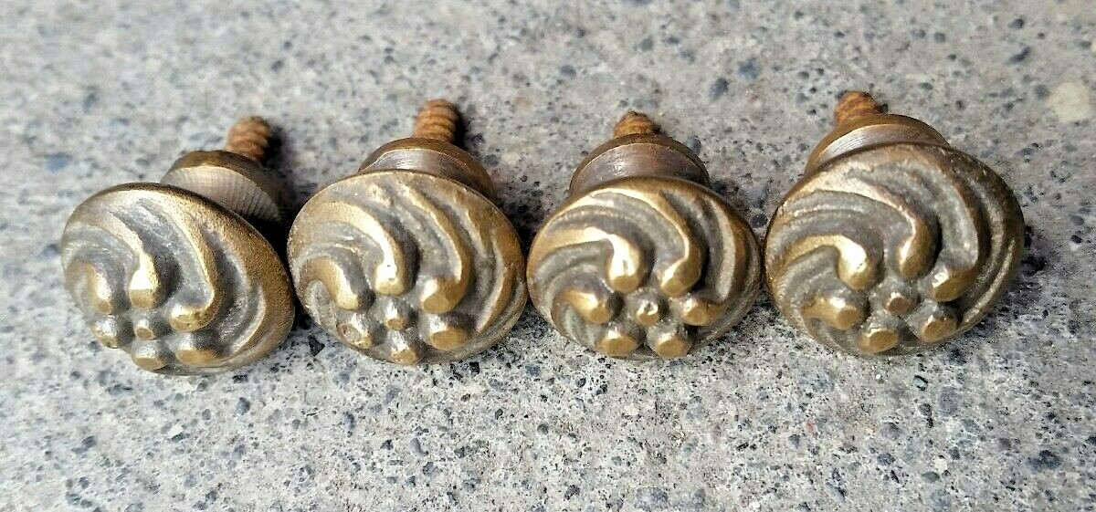4 Sm solid Brass Floral ornate Stacking Barrister Bookcase 5/8″ Knobs Pulls #K14