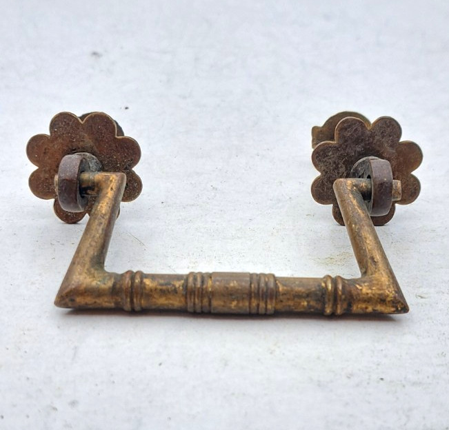 Antique Drawer Pull Handle Old Furniture Vintage Brass Hardware