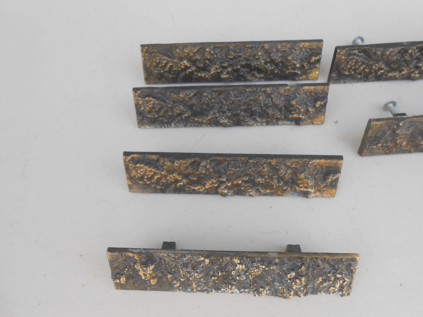 9 Vintage Rustic Brass Allison 999 Drawer Cabinet Pulls Handles 5-1/2″ x 1-1/4″