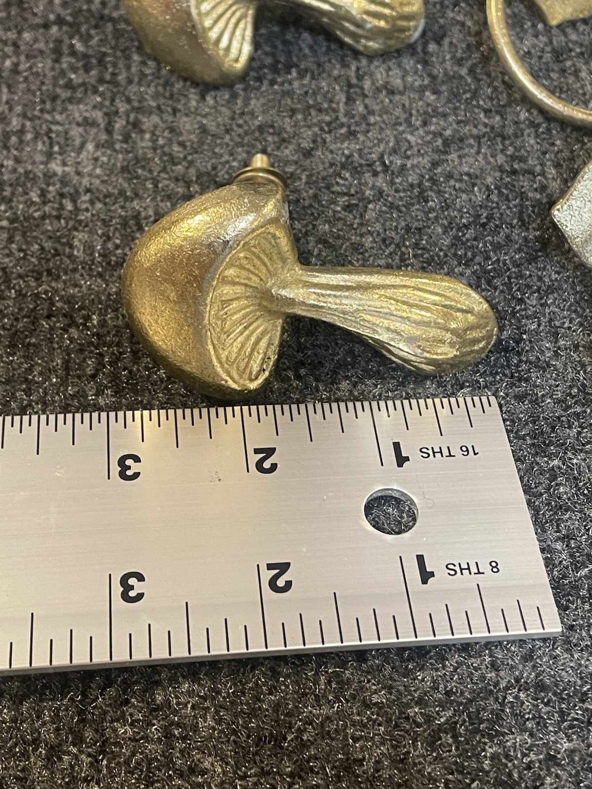 Lot 15 Vintage Brass Drawer Pulls Knobs Whimsical Mushroom Rabbit Flower Crystal