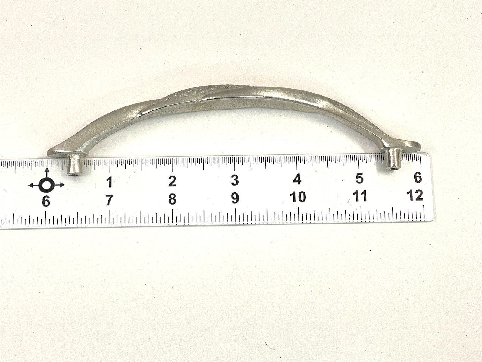 KBC Vintage Drawer Pull Fixed Handle Hammered Nickel Twist 5.15″ OCB lot#7414