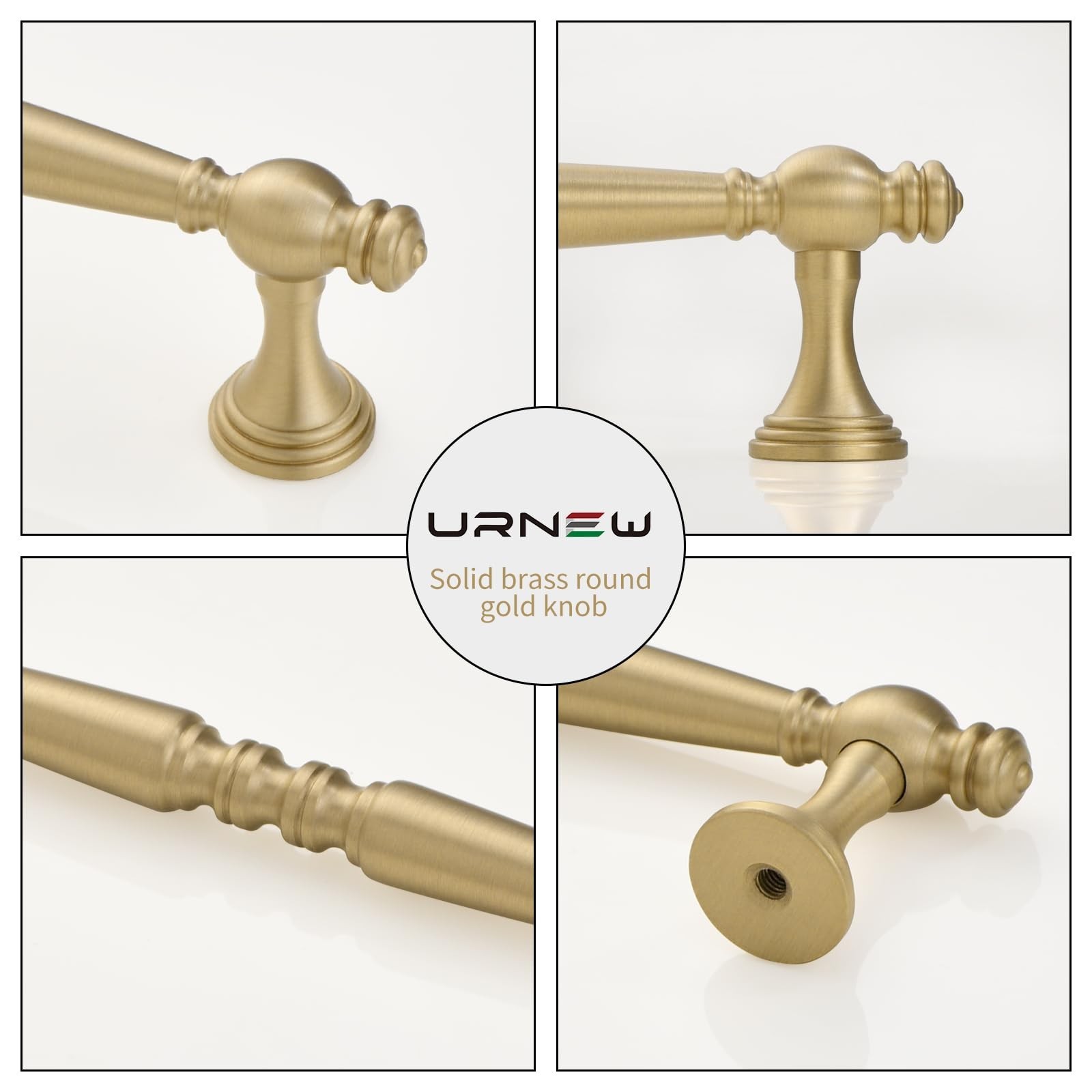 2 Pack Brushed Gold Cabinet Pulls, 5 Inch(128mm) Solid Brass Kitchen Cupboard…