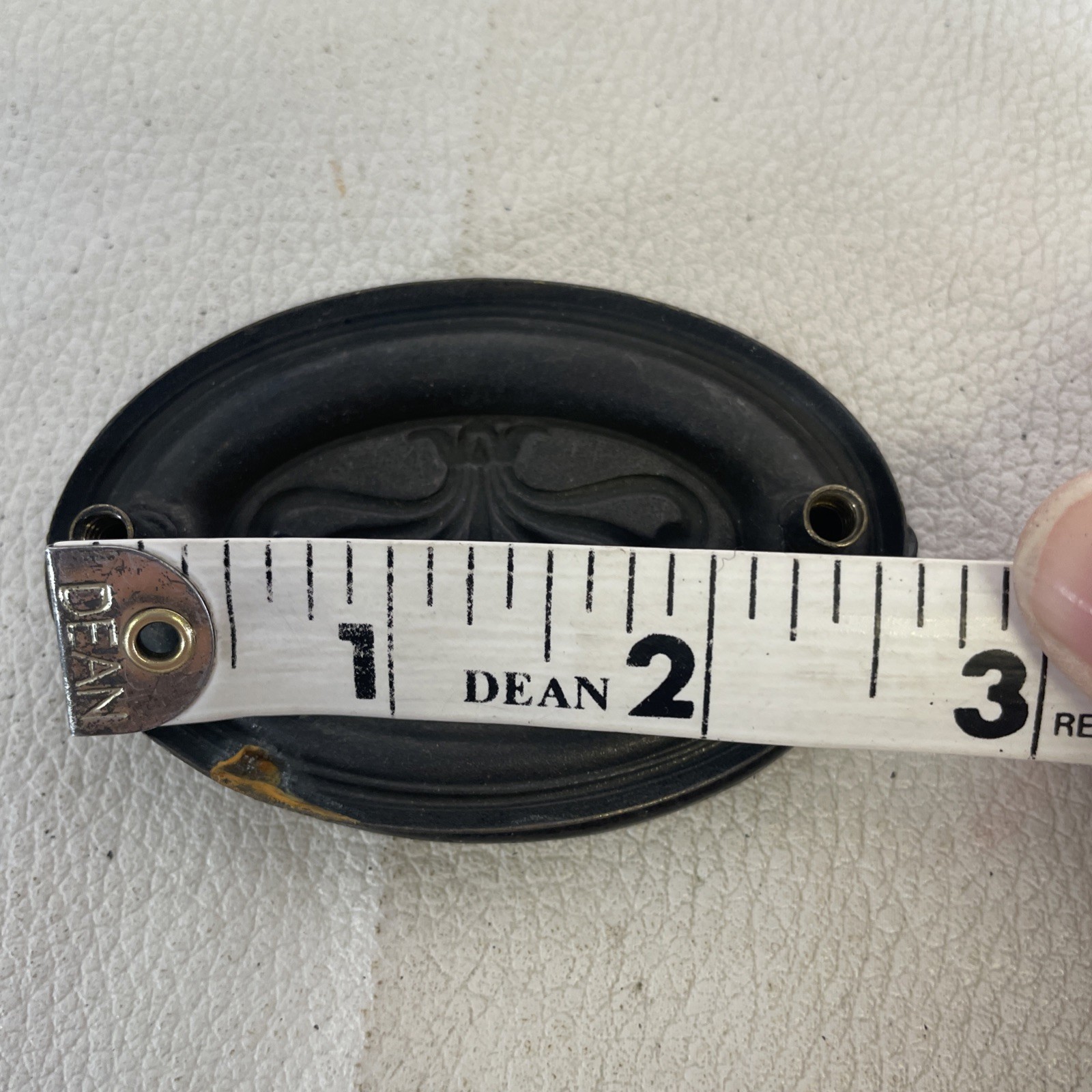 4 Antique Vintage Pulls Hepplewhite Drop Bail Oval Tin Steel 2.75″W x 1 7/8″-A