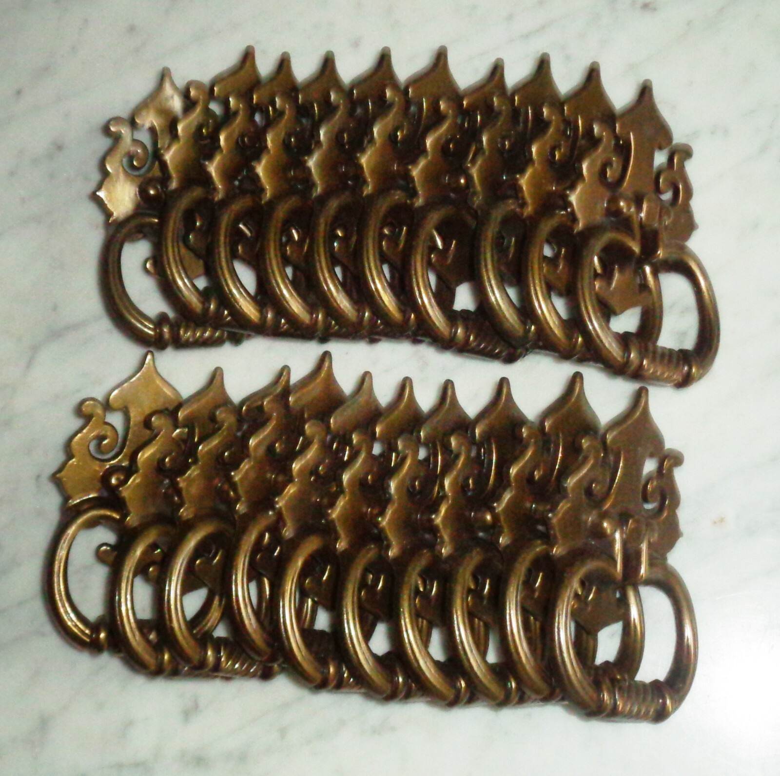 National Lock Co Spade Tip Colonial Drop Ring Bail Drawer Pulls 4 5/8 Set of 20