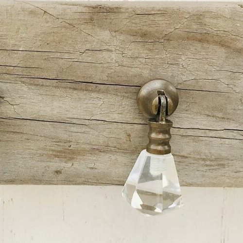 Vintage-Brass Teardrop Glass Drawer Pull Handle Furniture Cabinet Knob Hardware