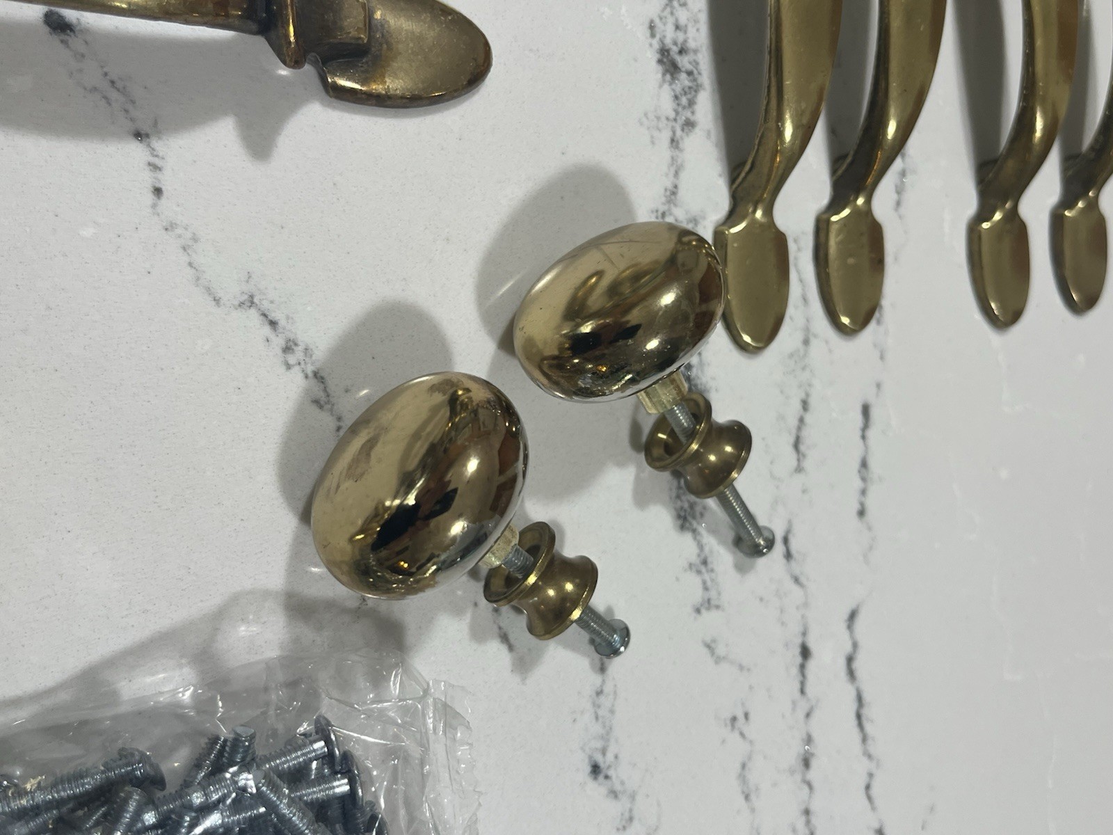 Lot 63 Vintage Amerock Brass Drawer Cabinet Pulls Handles Hardware 1980s