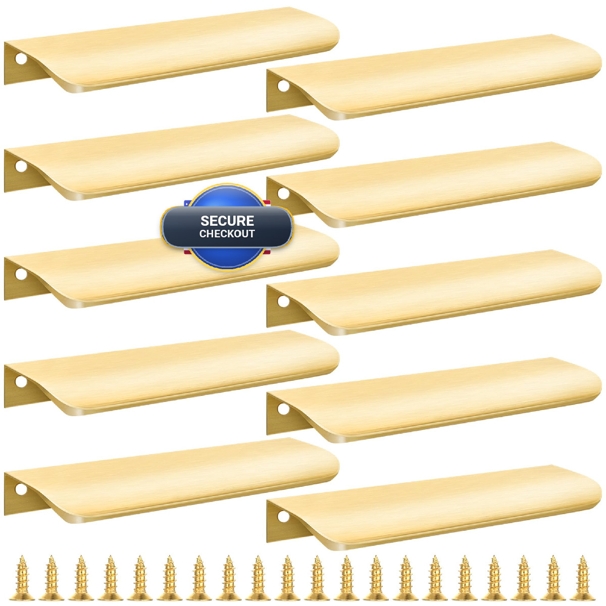 Vancoho 10 Pack Gold Finger Pulls For Cabinets 6 Edge Drawer Pull Concealed